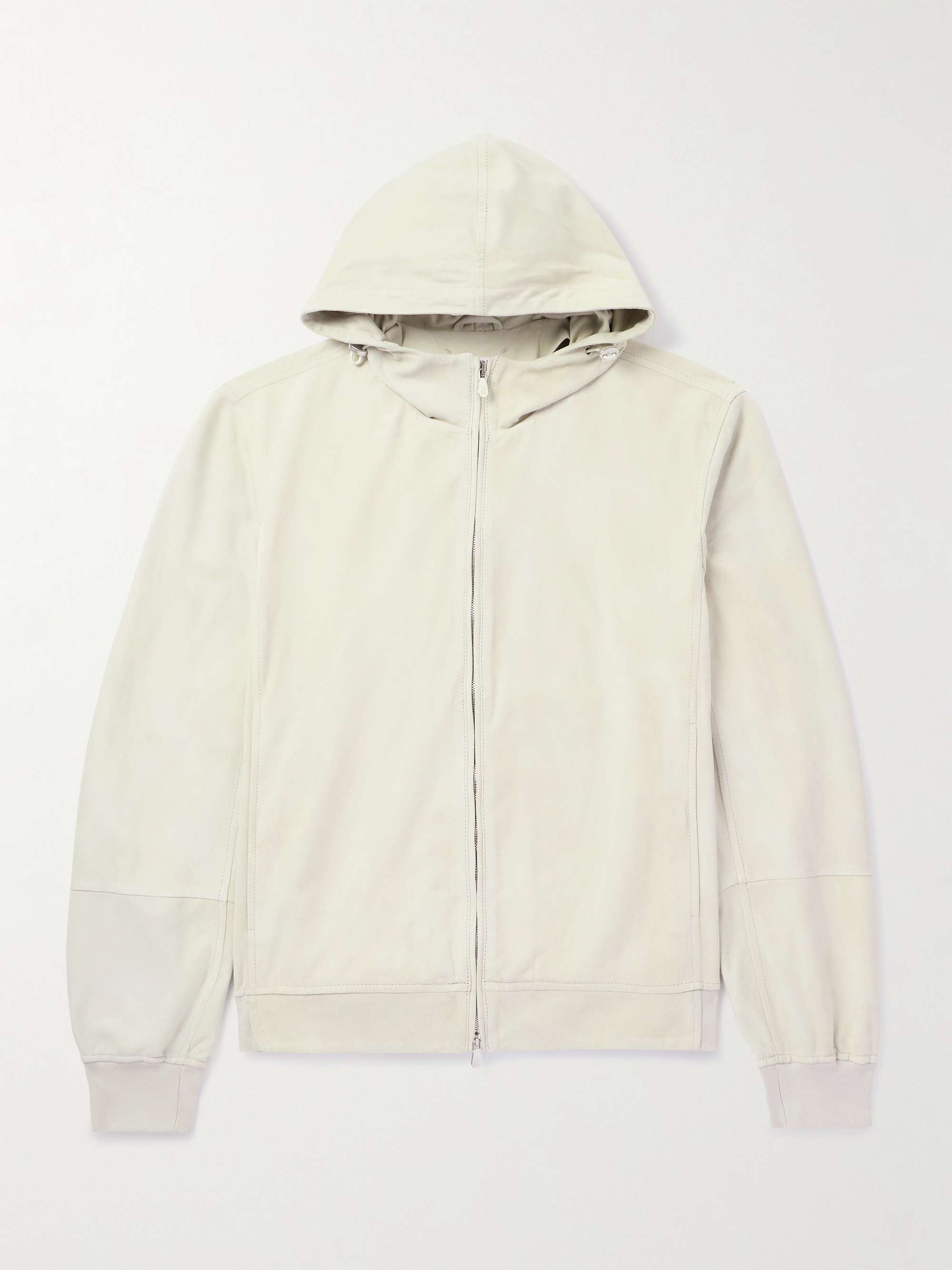 Suede Hooded Bomber Jacket view