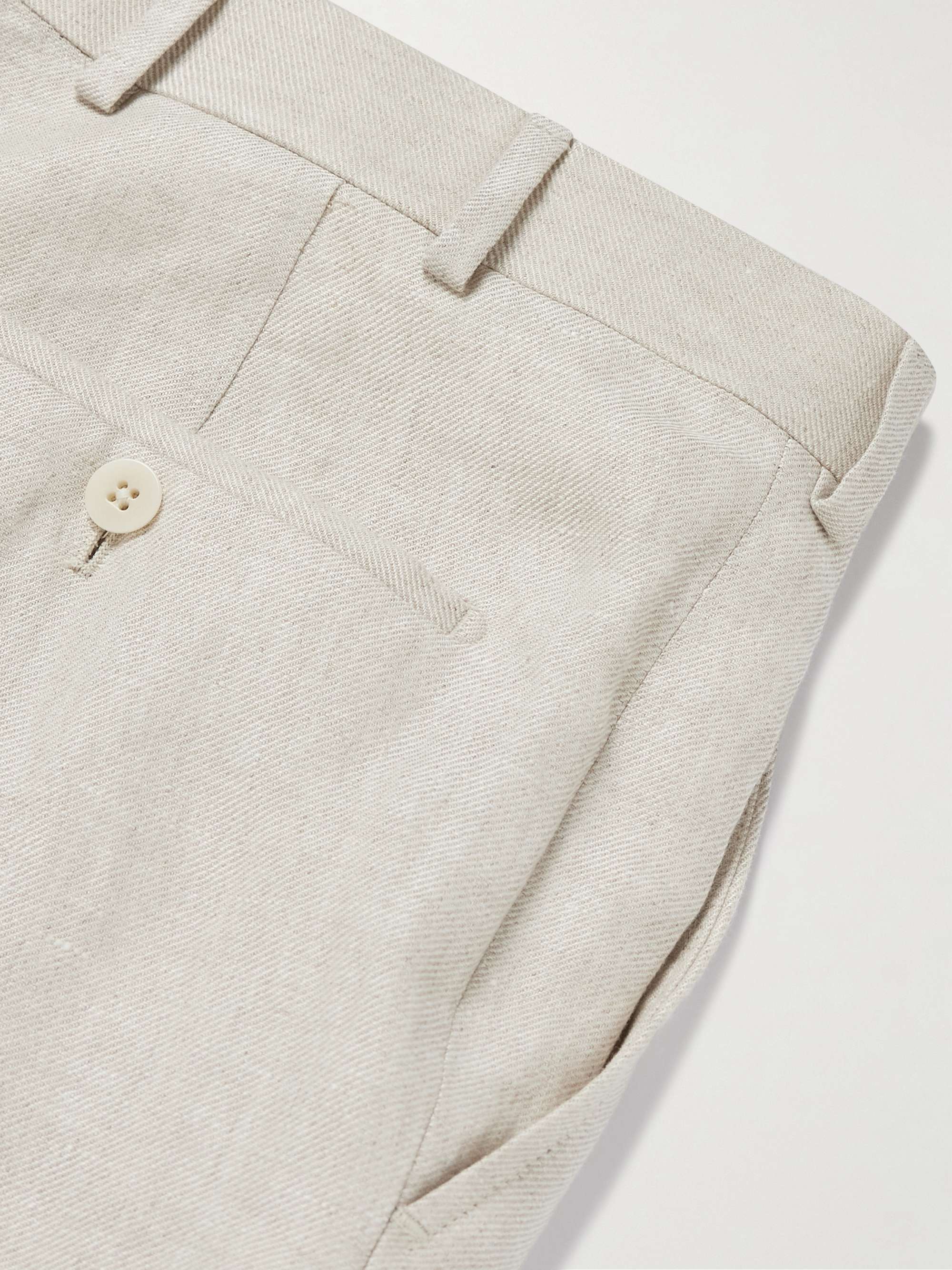 Slim-Fit Straight-Leg Linen Suit Trousers view