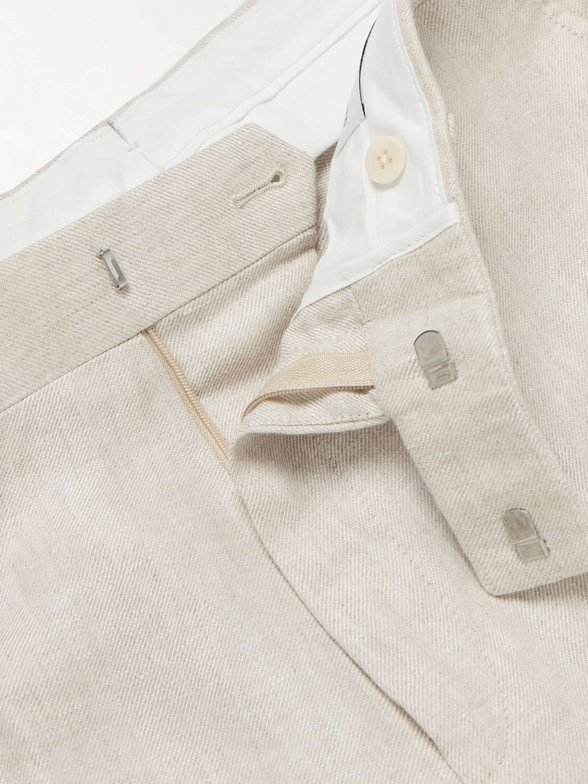 Slim-Fit Straight-Leg Linen Suit Trousers view