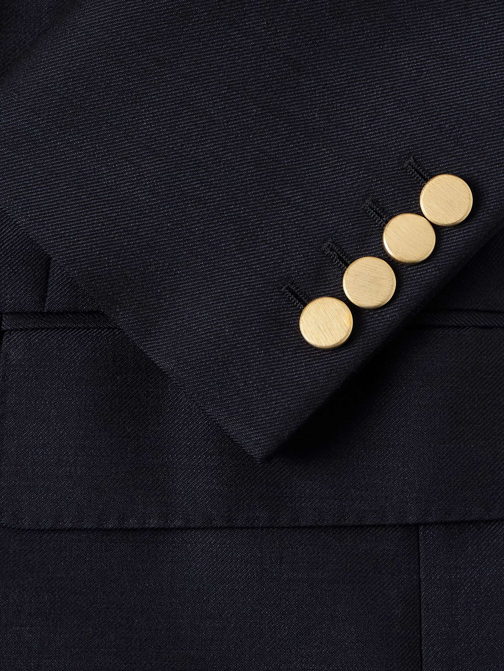 Double-Breasted Wool and Mohair-Blend Twill Blazer view