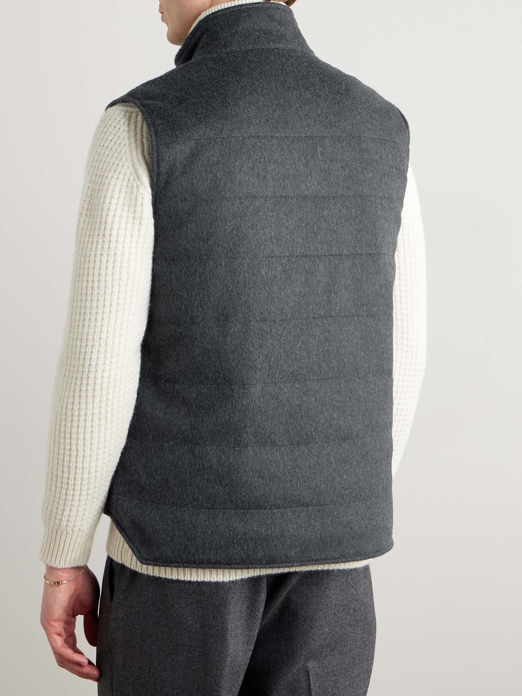 Slim-Fit Quilted Padded Wool and Cashmere-Blend Gilet view