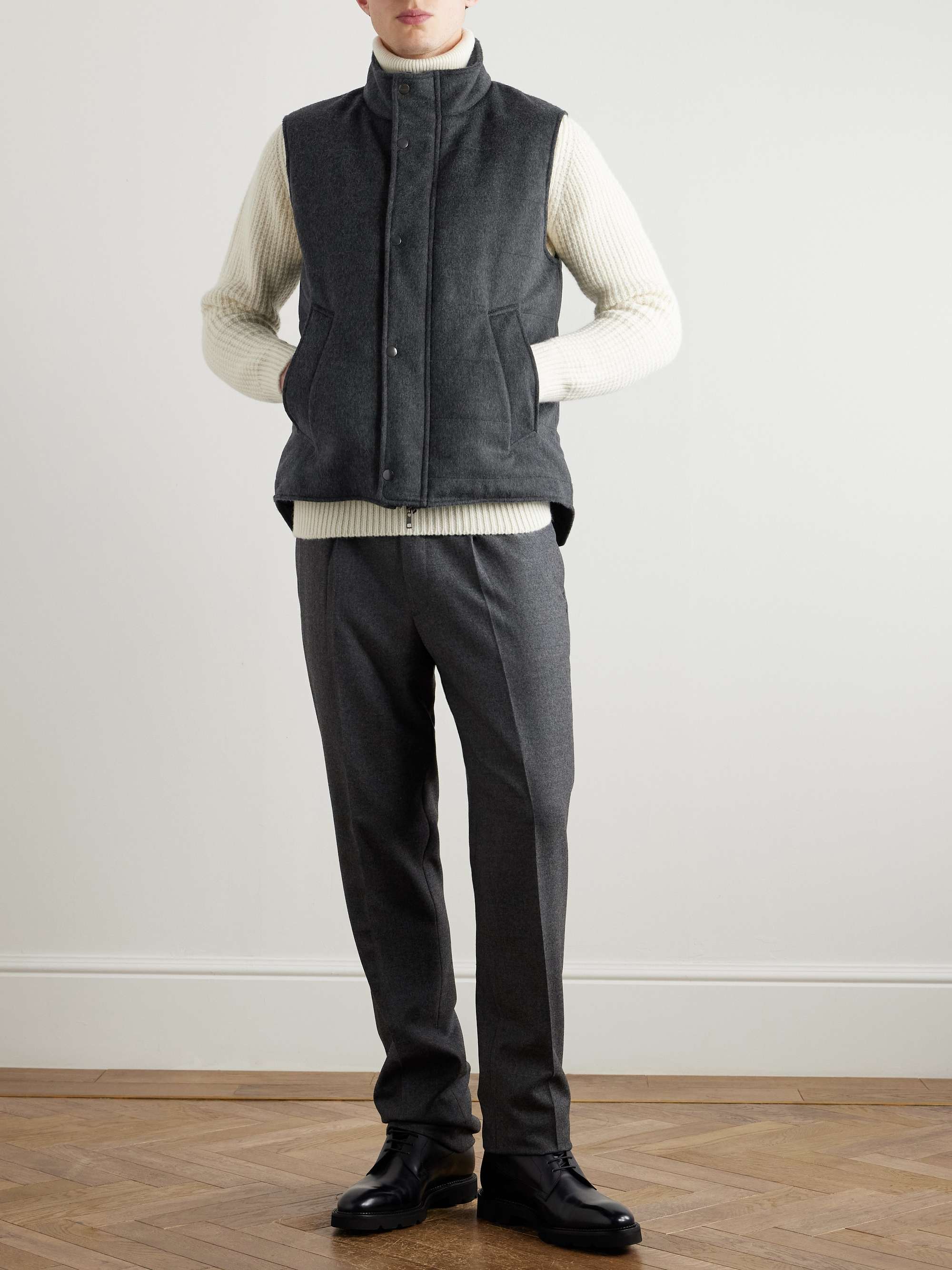 Slim-Fit Quilted Padded Wool and Cashmere-Blend Gilet view