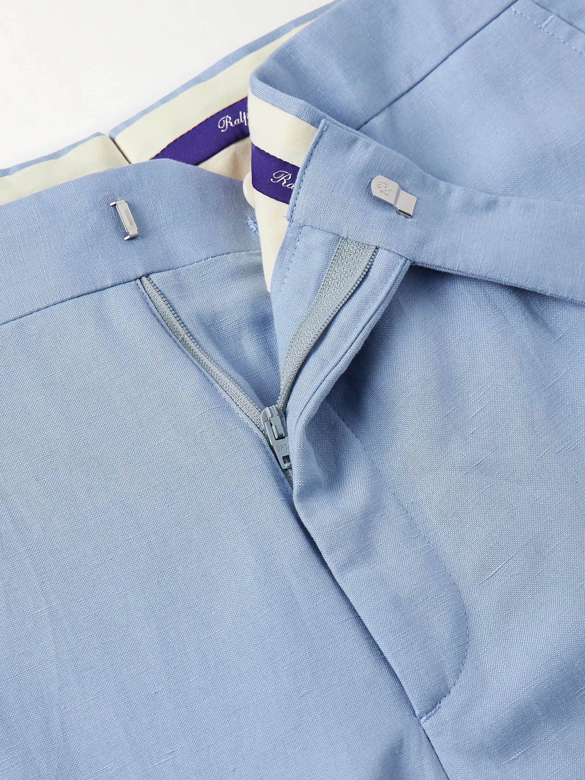 Gregory Straight-Leg Silk and Linen-Blend Suit Trousers view