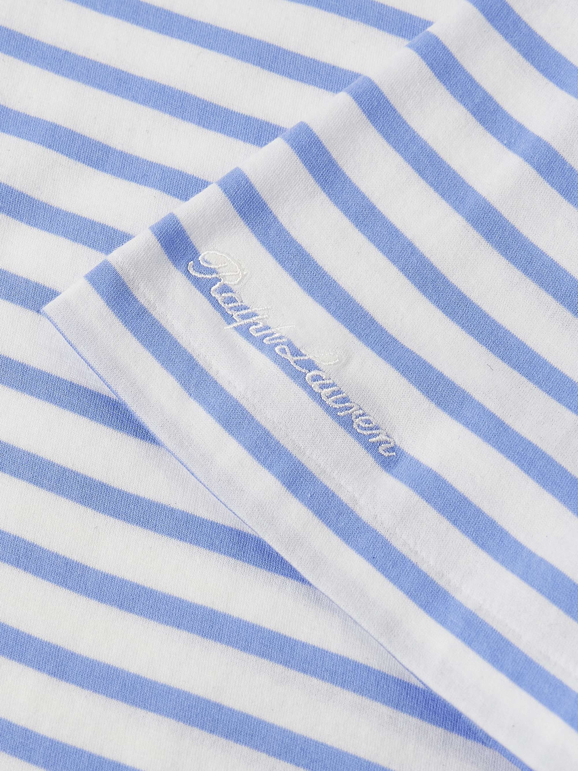 Logo-Embroidered Striped Cotton-Lisle T-Shirt view