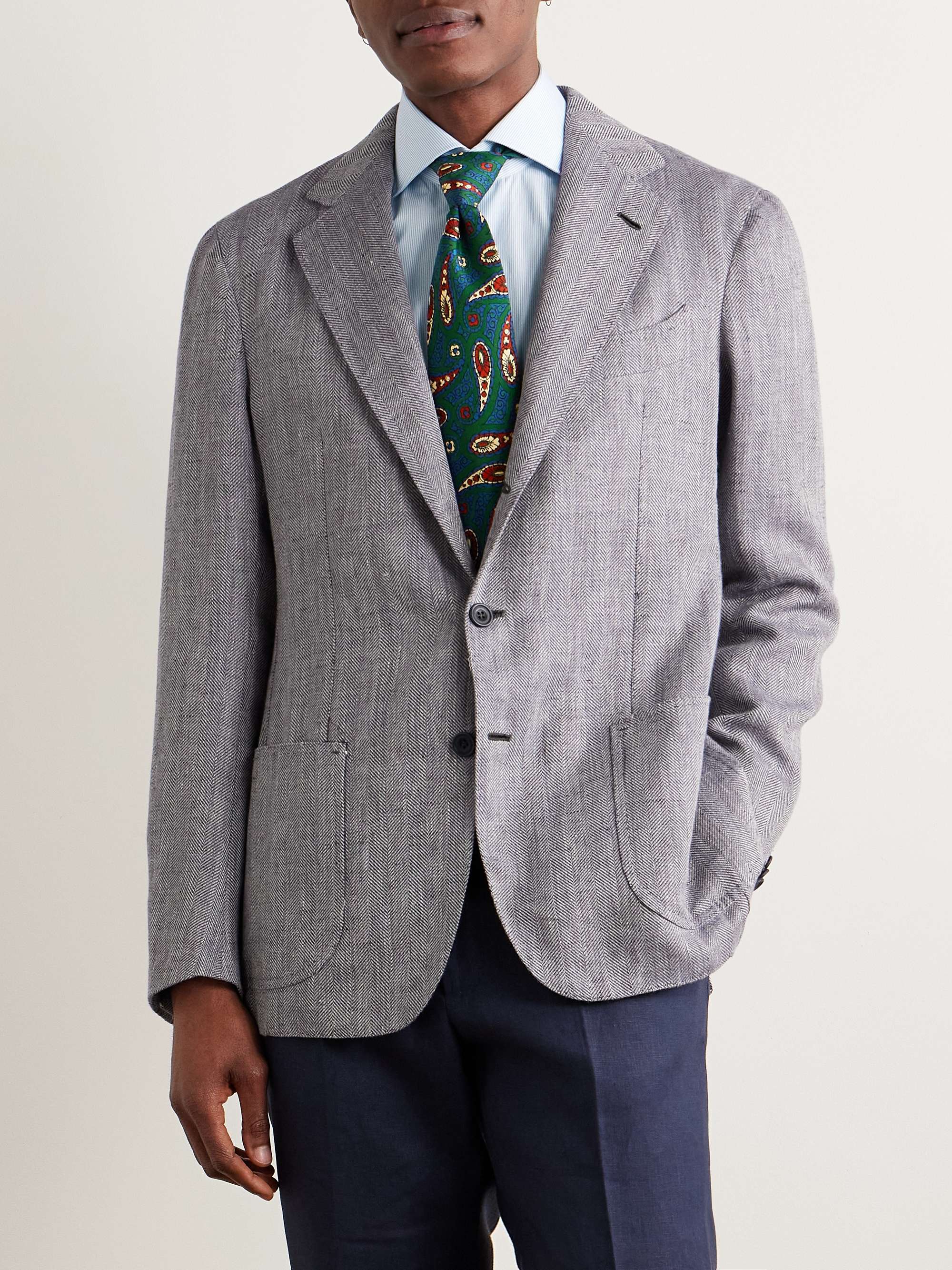 Waverly Herringbone Linen and Wool-Blend Blazer view