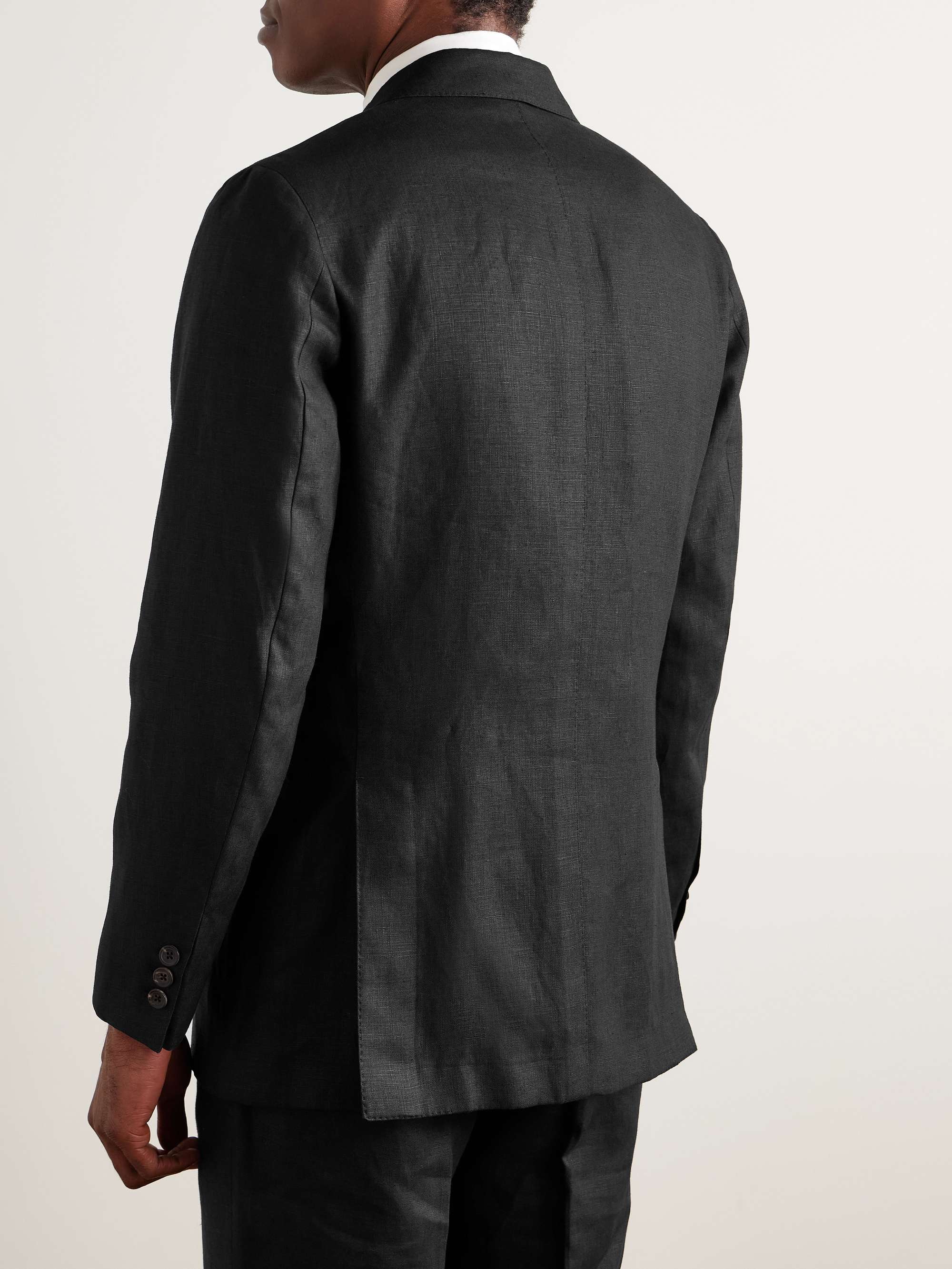 Waverly Slim-Fit Double-Breasted Linen Suit Jacket view