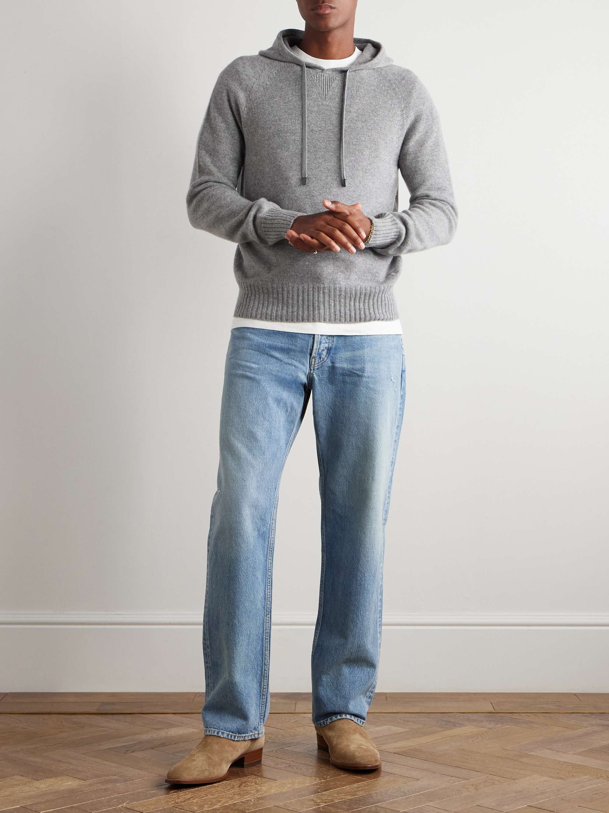 Logo-Embroidered Cashmere Hoodie view