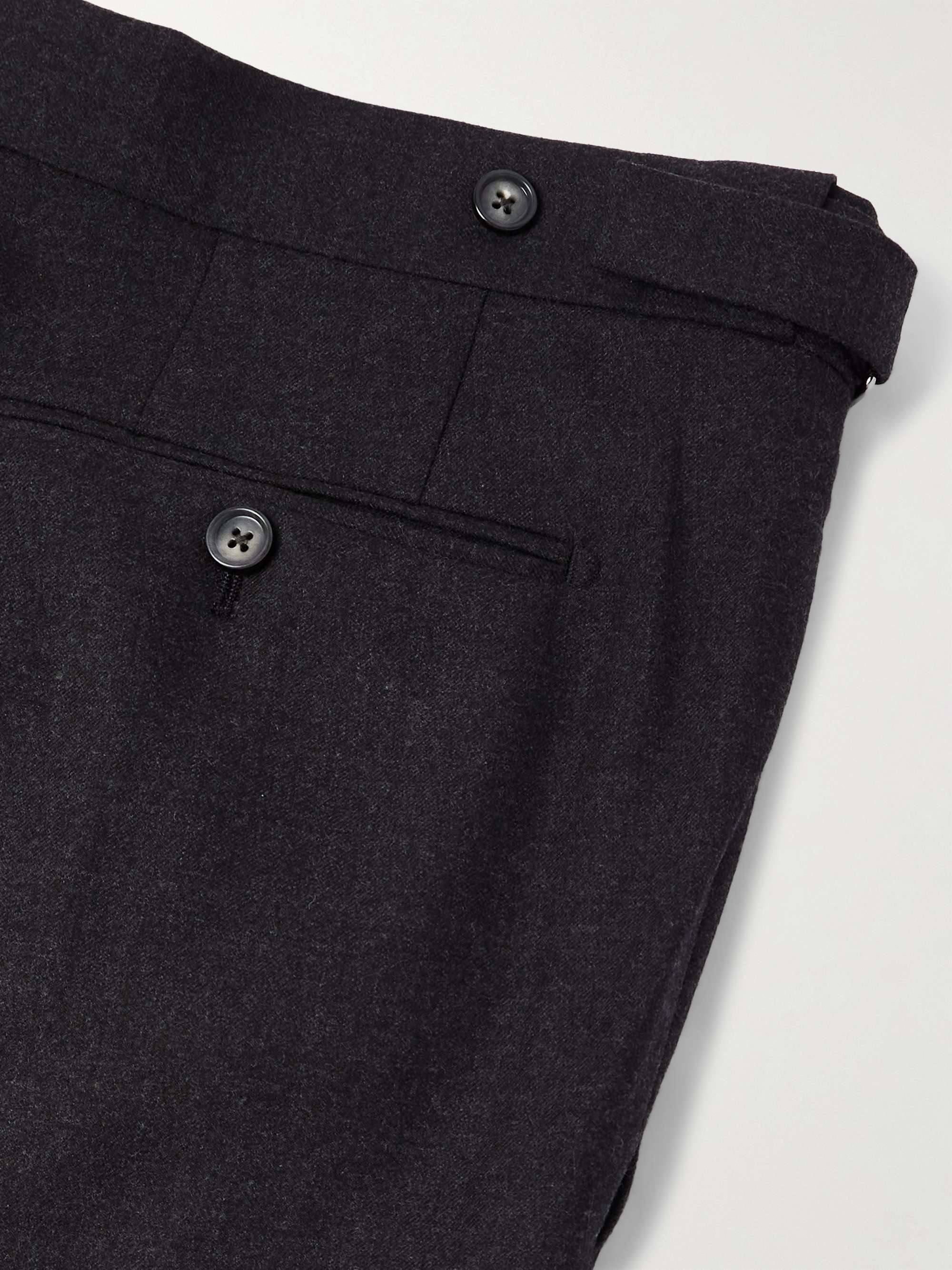 Dyllan Slim-Fit Straight-Leg Stretch-Wool Flannel Trousers view