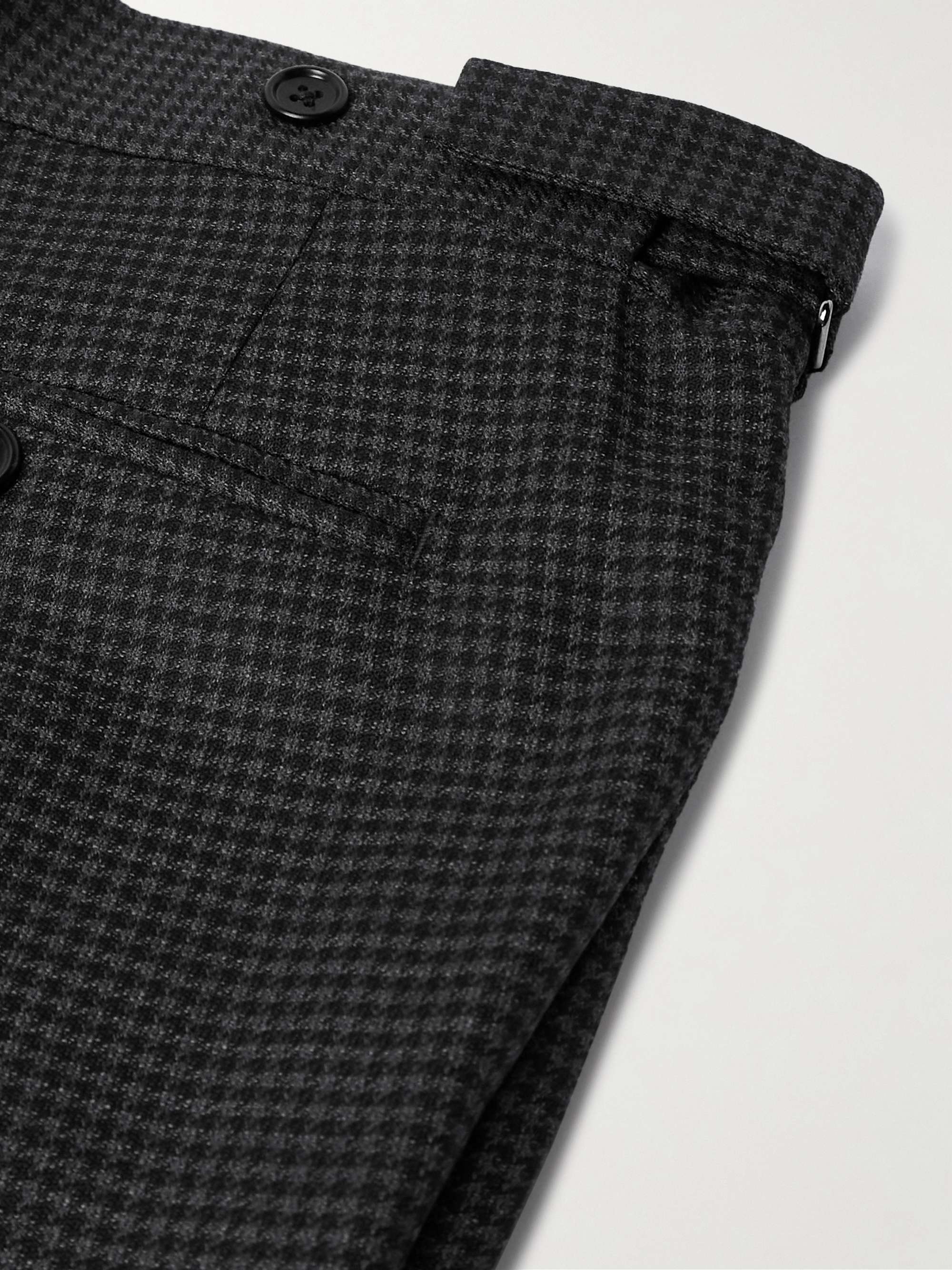 Dyllan Slim-Fit Houndstooth Wool-Blend Suit Trousers view