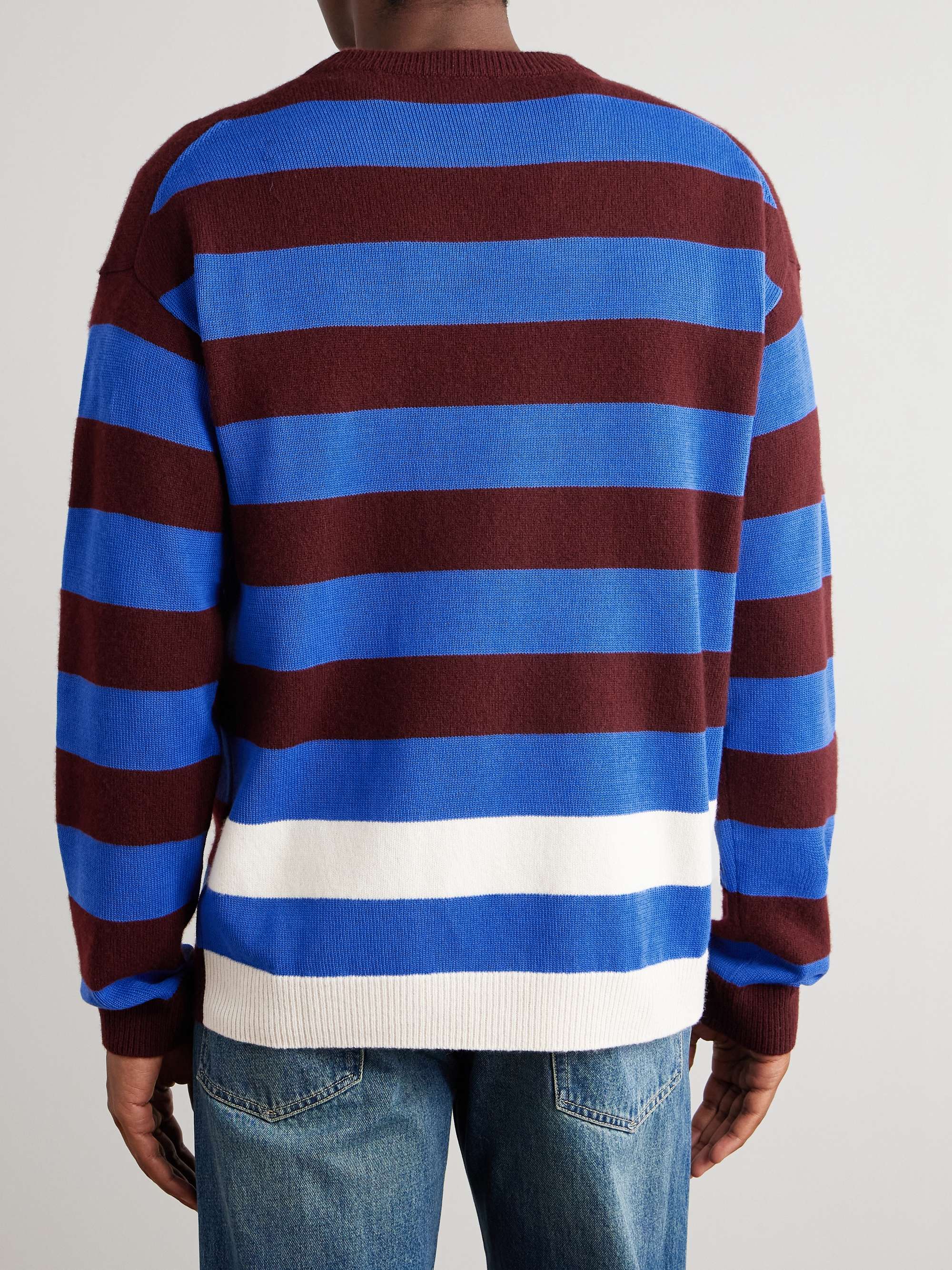 Striped Wool and Cotton-Blend Sweater view