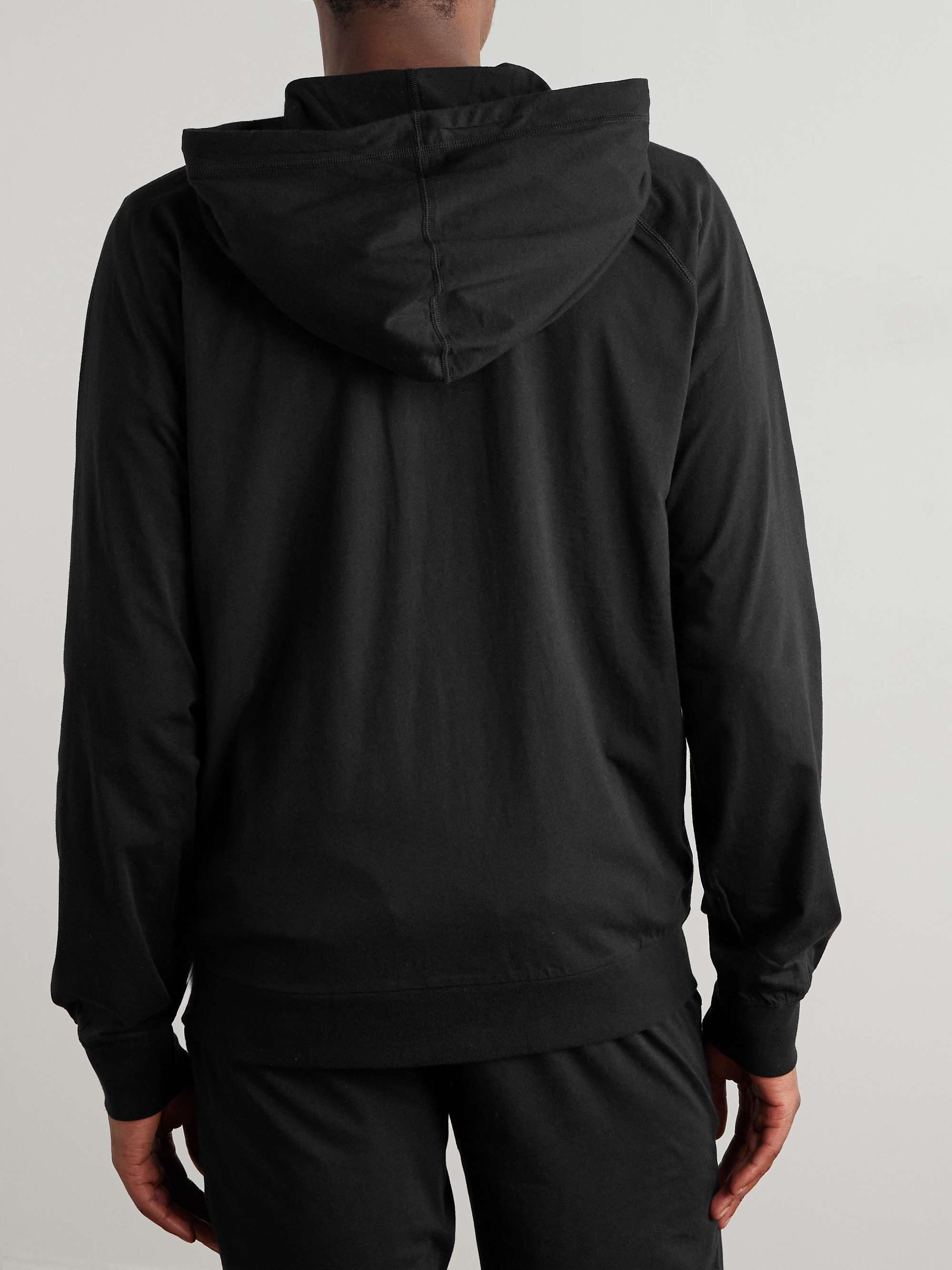 Webbing-Trimmed Cotton-Jersey Zip-Up Hoodie view