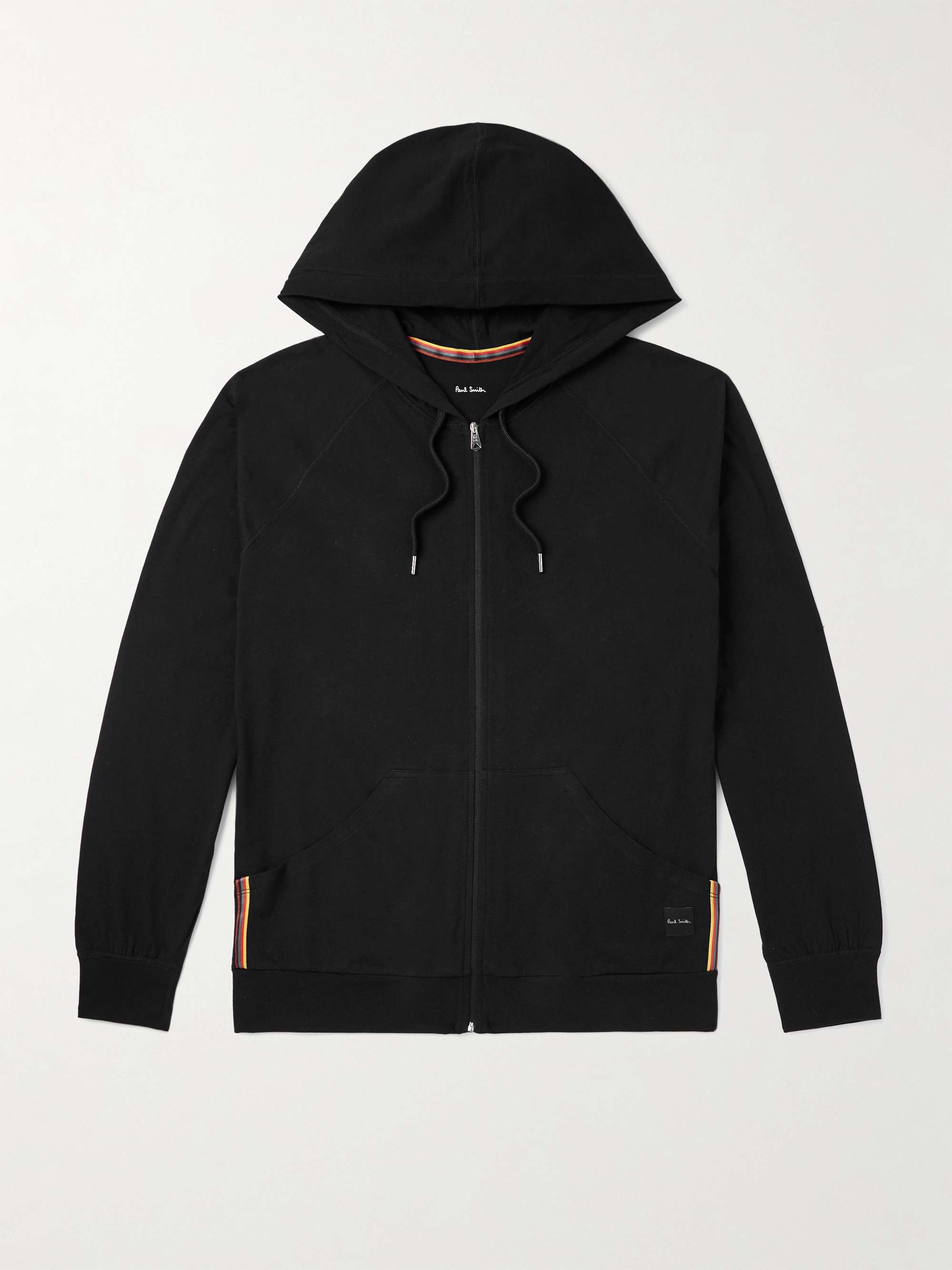 Webbing-Trimmed Cotton-Jersey Zip-Up Hoodie view