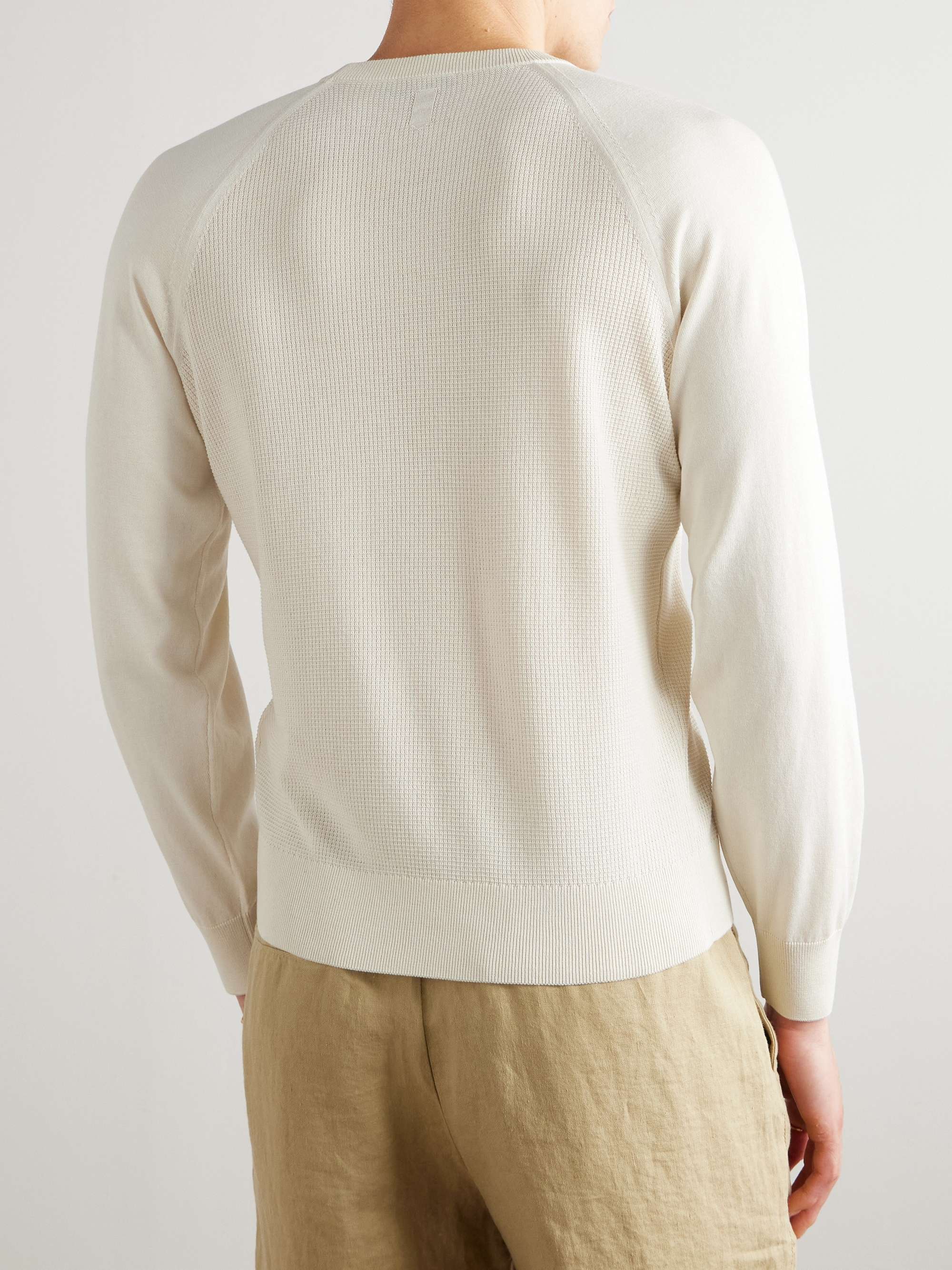 Waffle-Knit Cotton and Silk-Blend Sweatshirt view