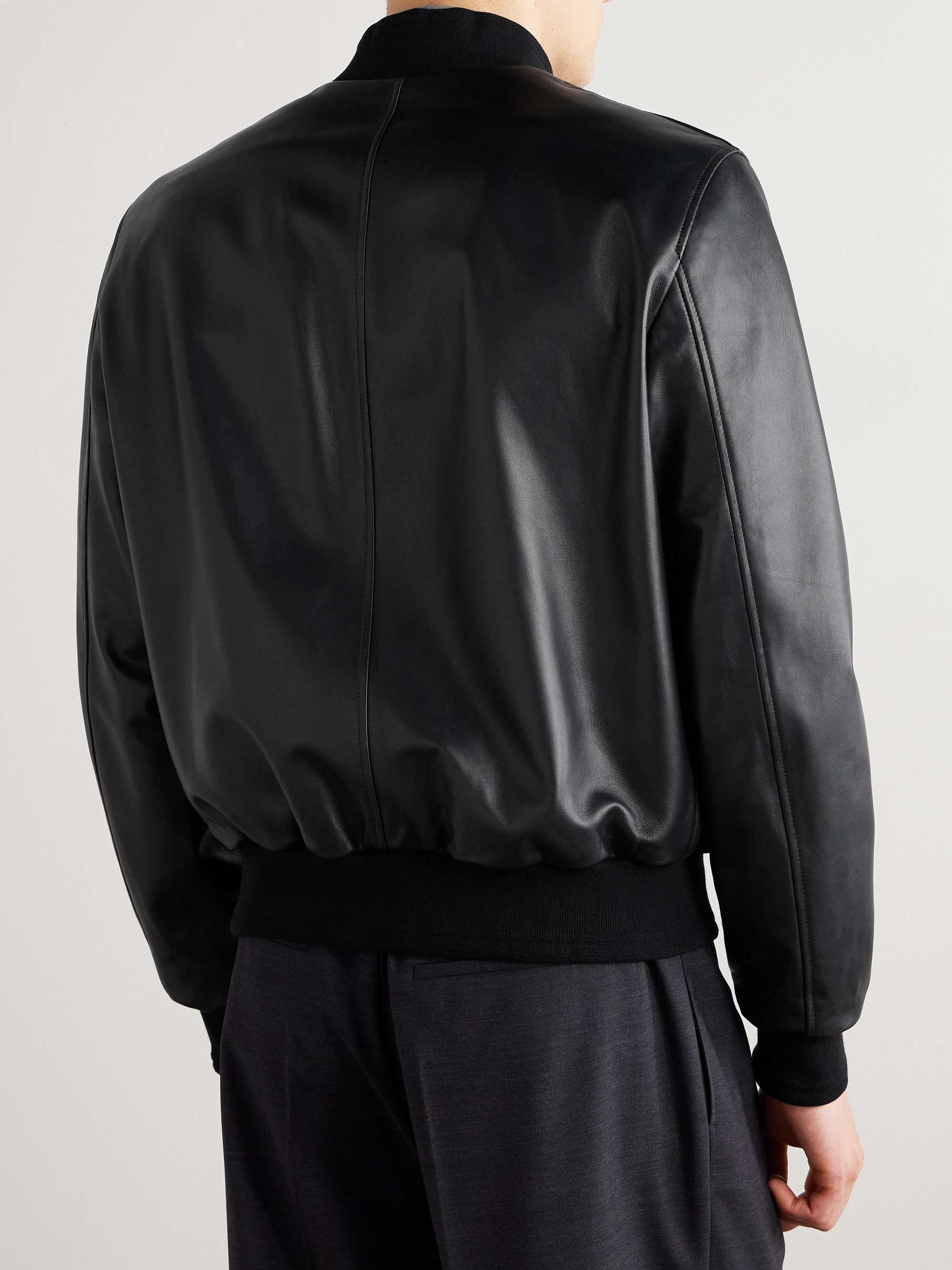 Reversible Leather and Shell Bomber Jacket view