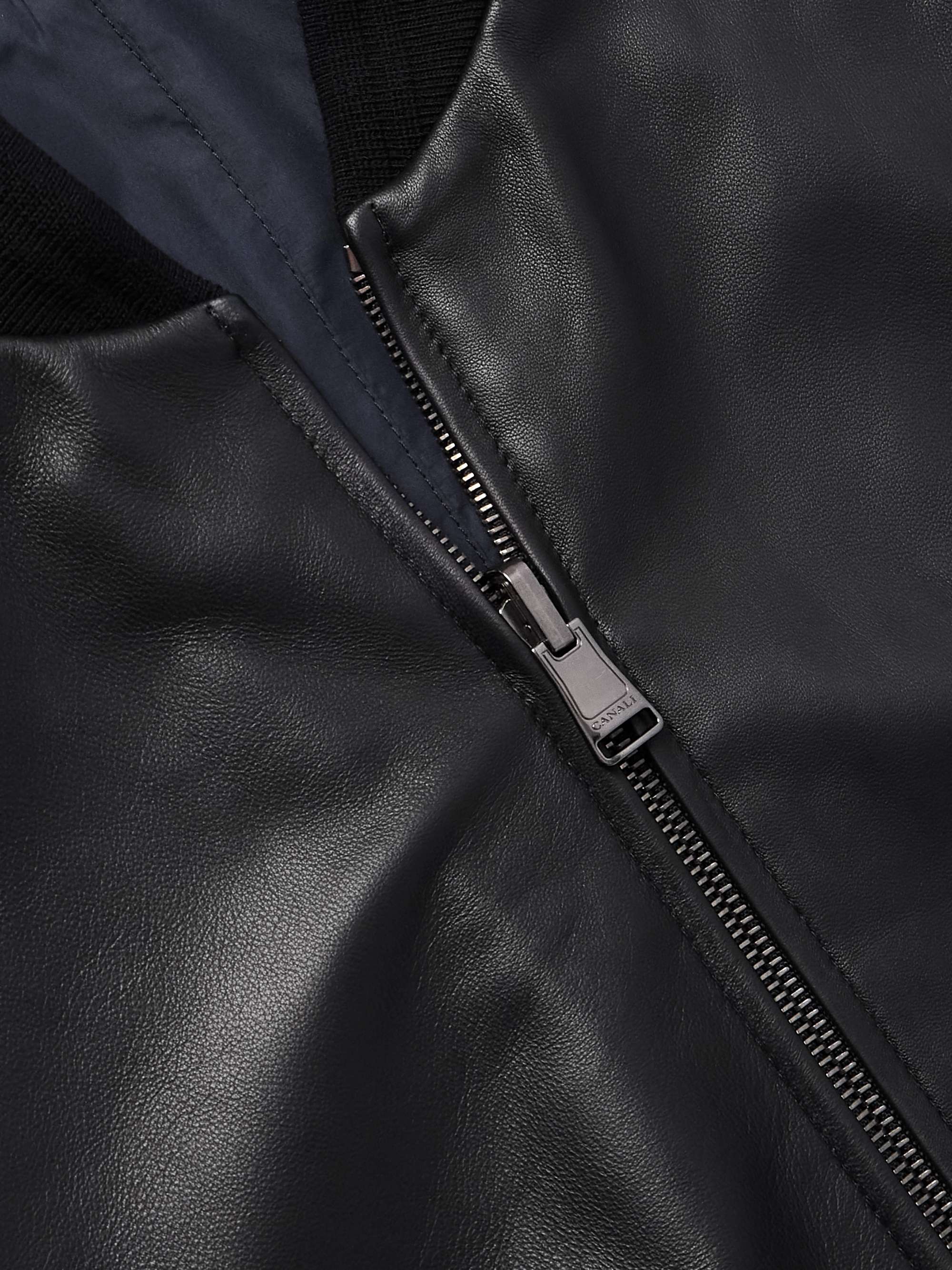 Reversible Leather and Shell Bomber Jacket view
