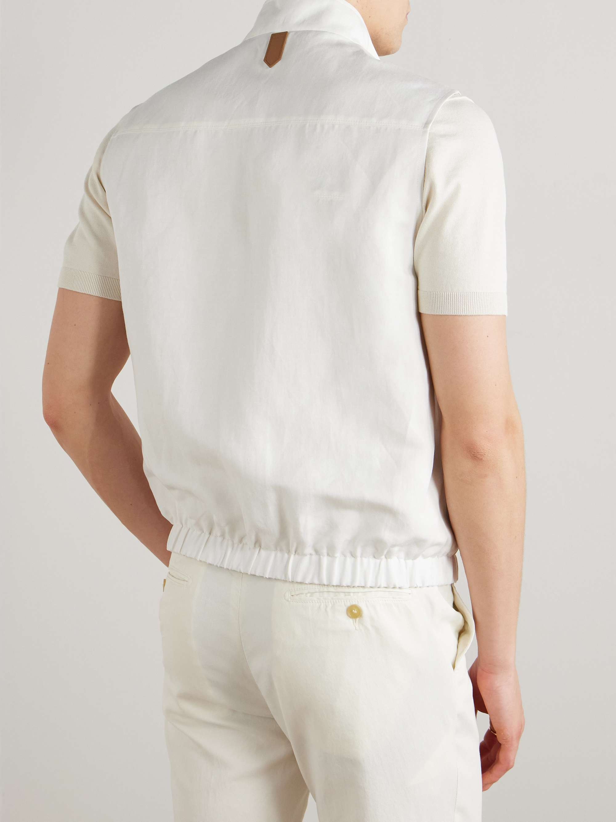 Reversible Linen and Silk-Blend Zip-Up Gilet view