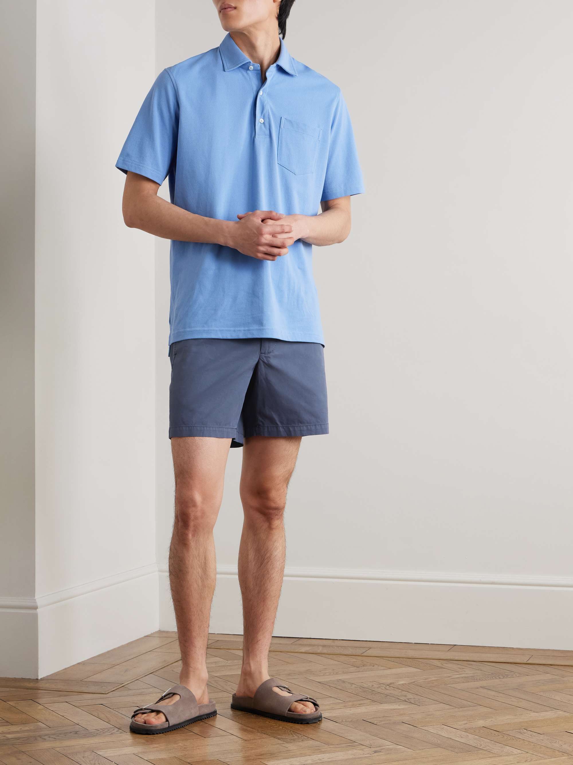 Straight-Leg Garment-Dyed Cotton-Twill Shorts view