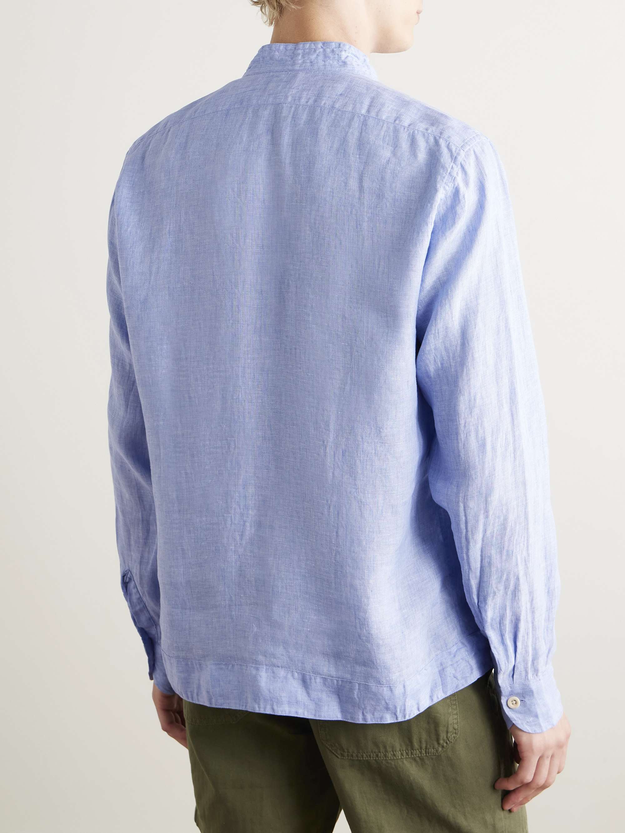 Bruce Mandarin-Collar Linen Shirt view