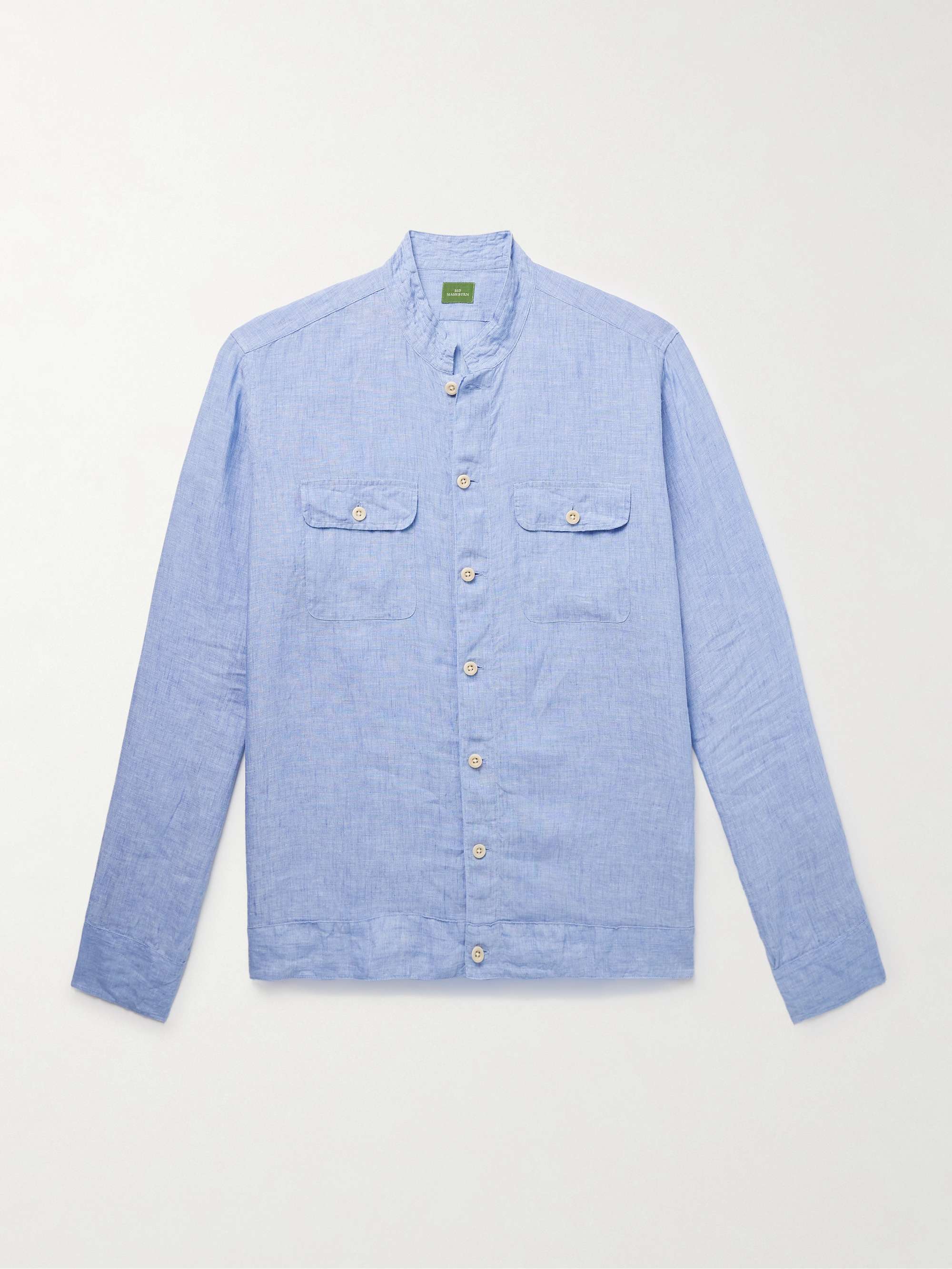 Bruce Mandarin-Collar Linen Shirt view