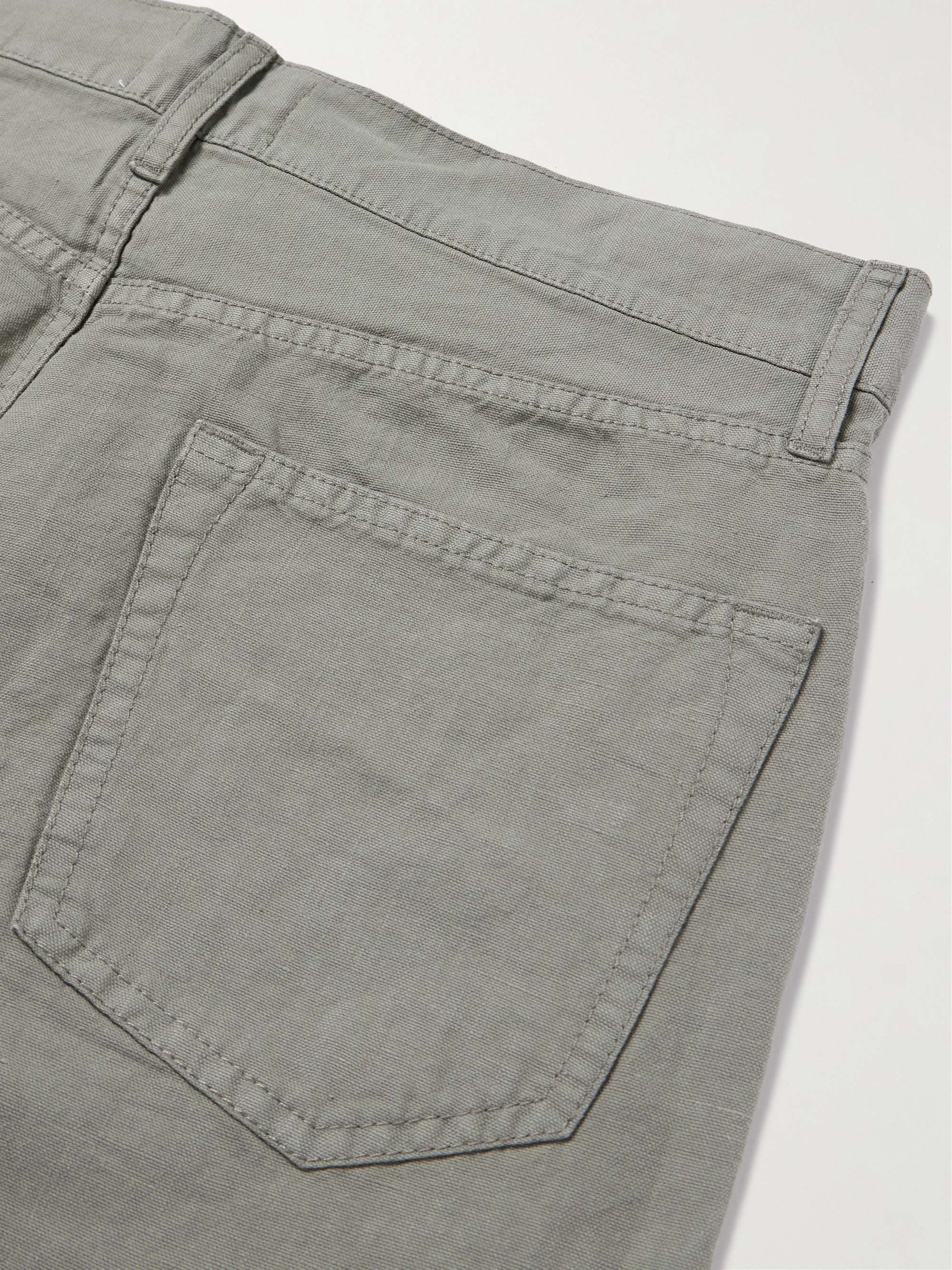 Straight-Leg Hemp and Cotton-Blend Canvas Trousers view