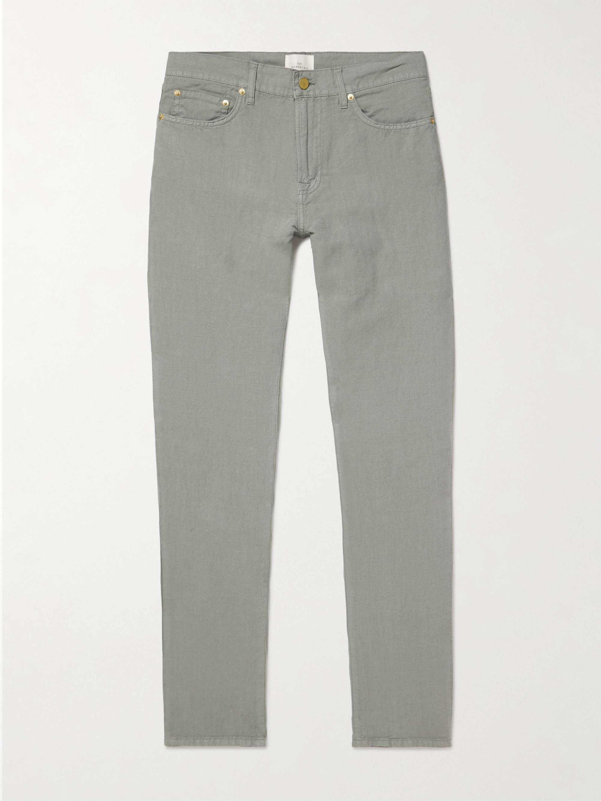 Straight-Leg Hemp and Cotton-Blend Canvas Trousers view
