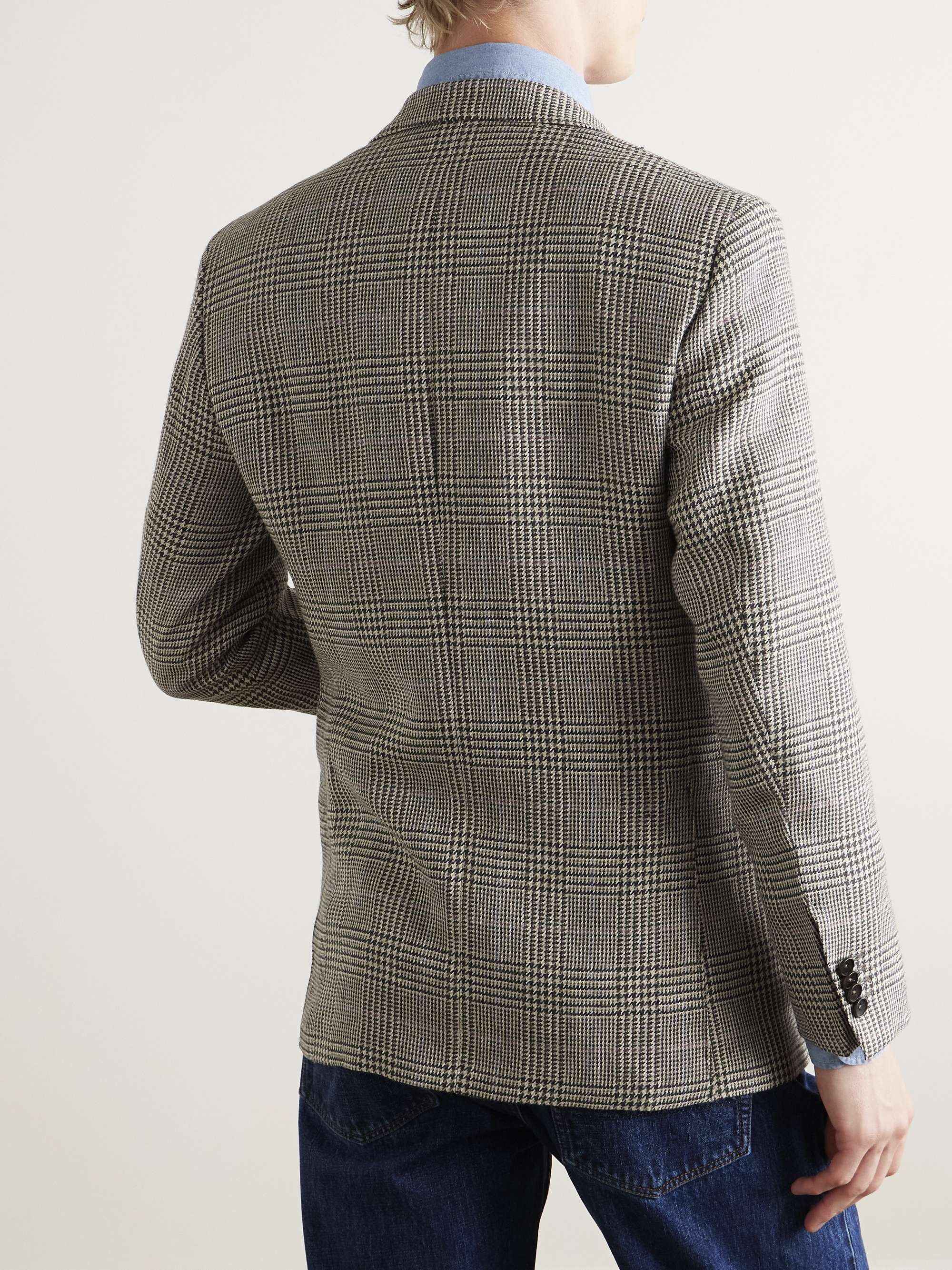 Virgil No.2 Slim-Fit Prince of Wales Checked Wool and Linen-Blend Hopsack Blazer view