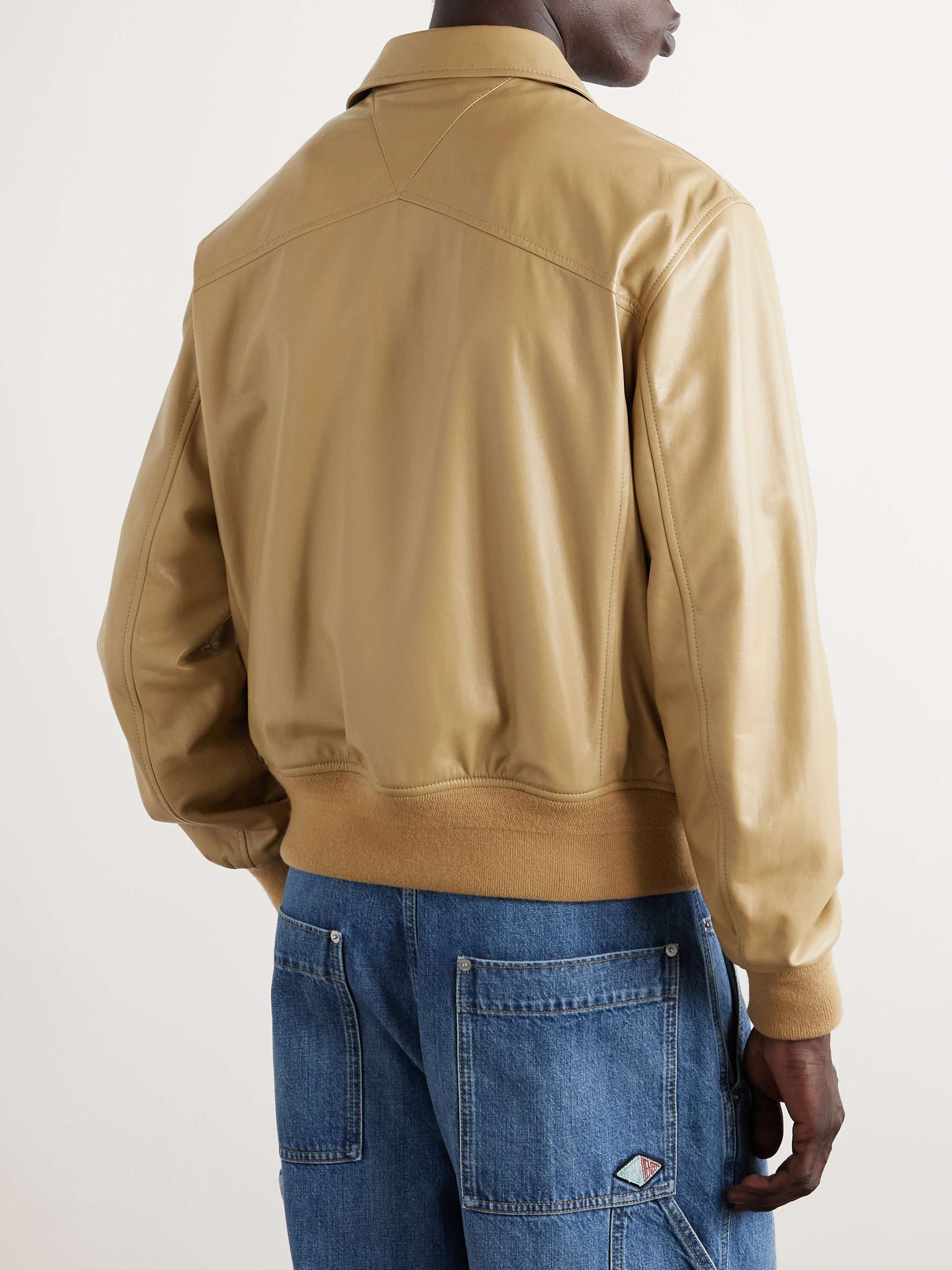 Oversized Leather Blouson Jacket view