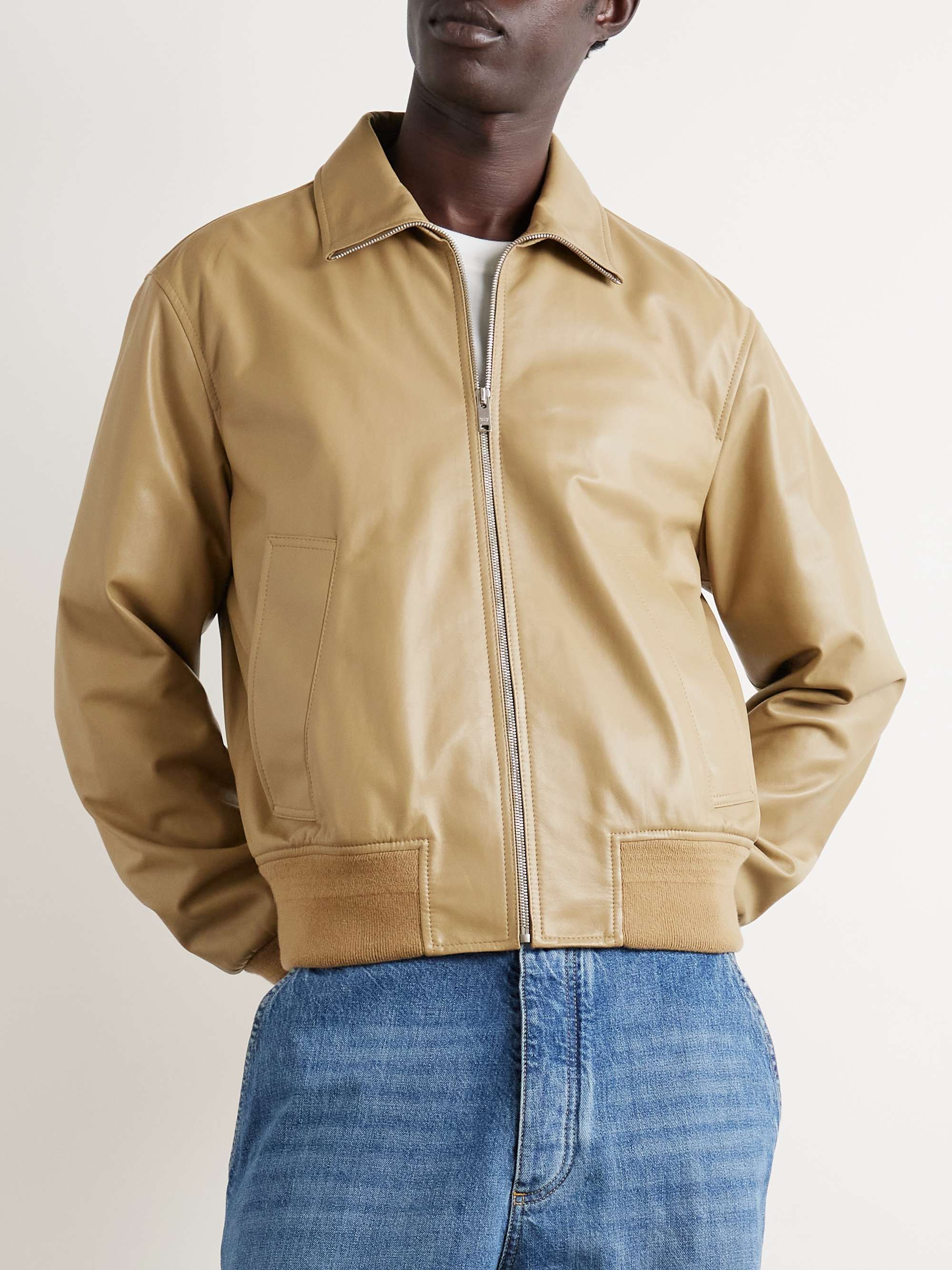 Oversized Leather Blouson Jacket view