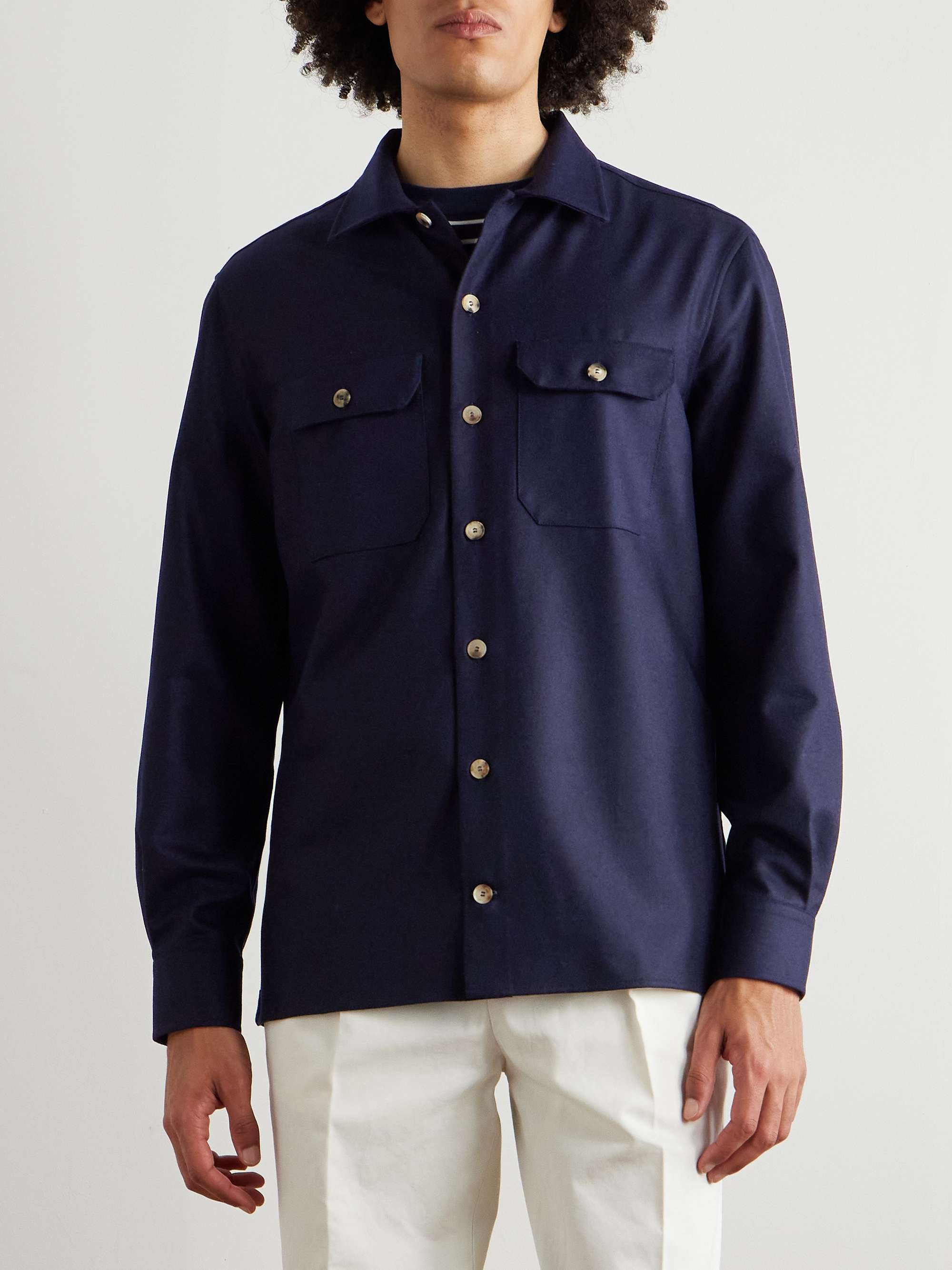 Brushed Wool-Twill Overshirt view