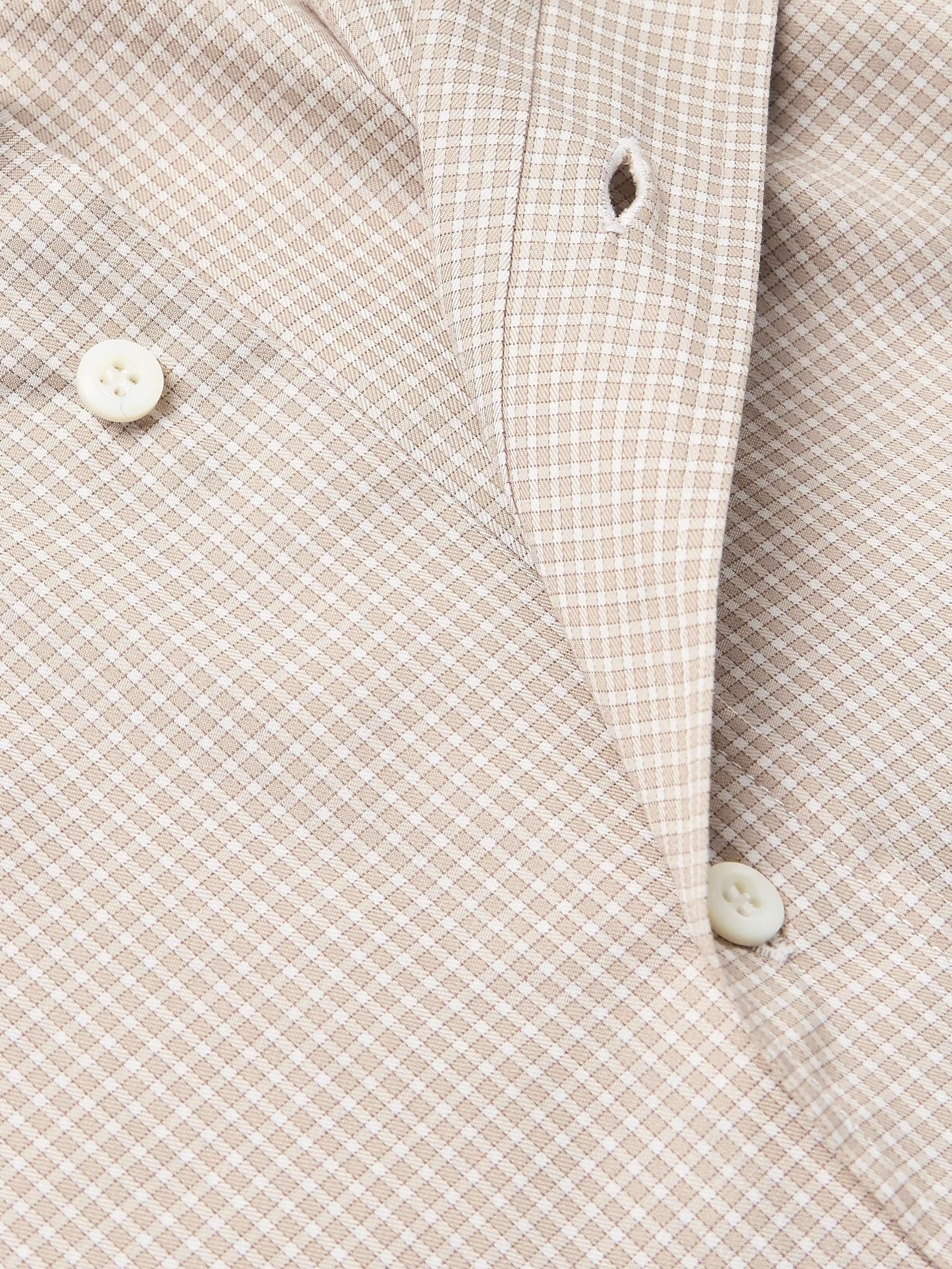 Slim-Fit Button-Down Collar Checked Cotton Shirt view