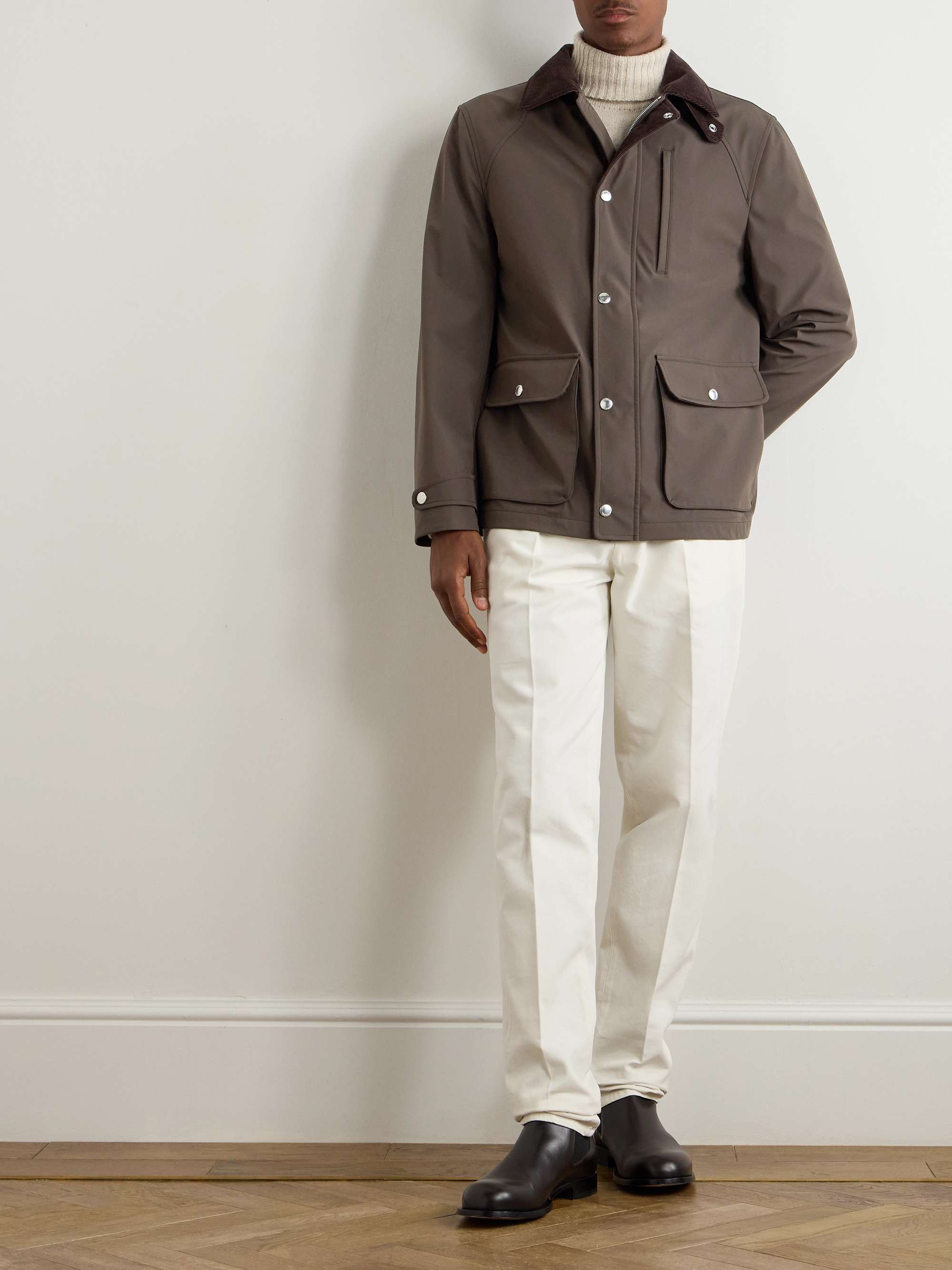 Cotton-Blend Corduroy-Trimmed Shell Field Jacket view