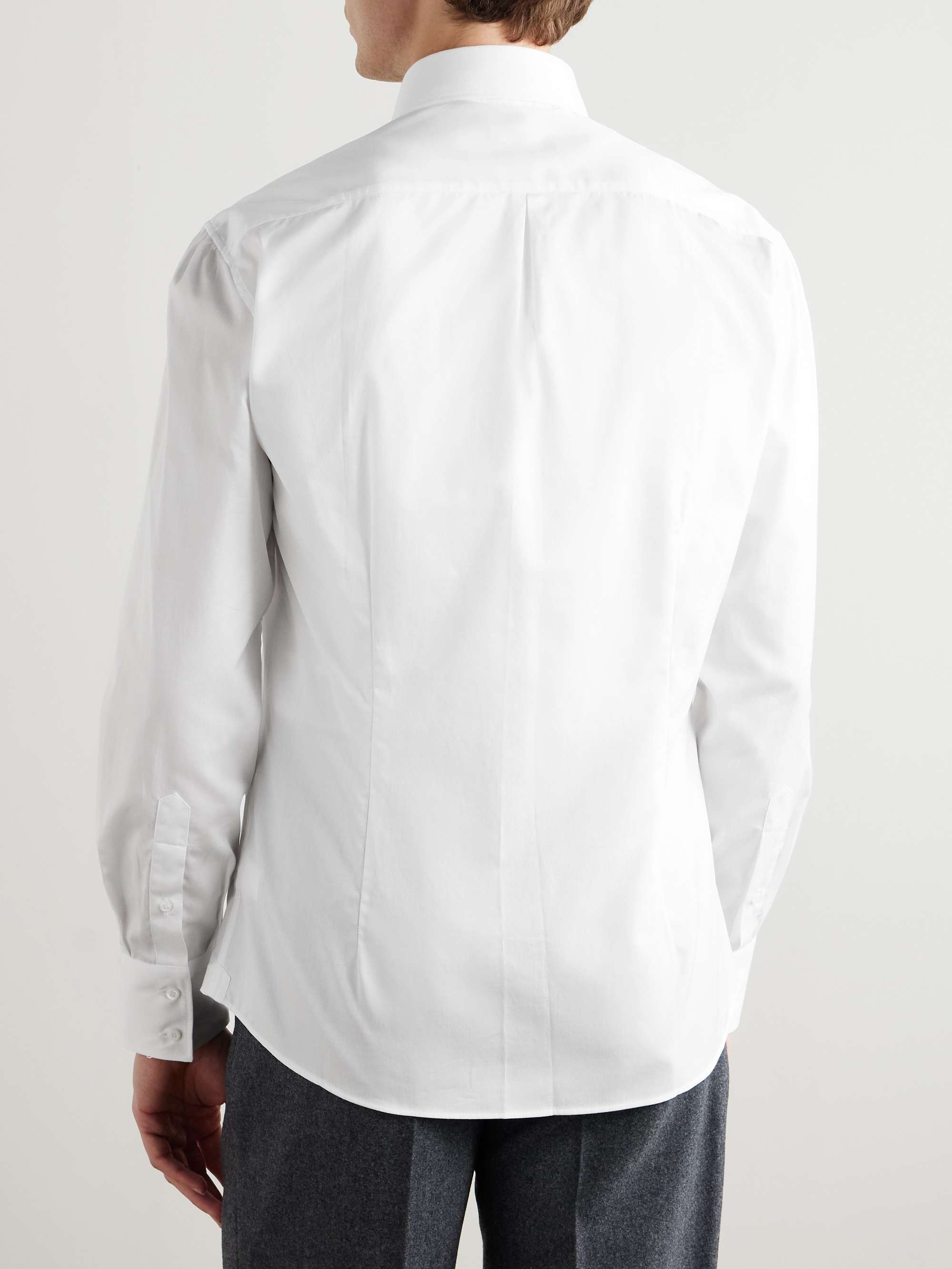 Slim-Fit Button-Down Collar Cotton-Twill Shirt view