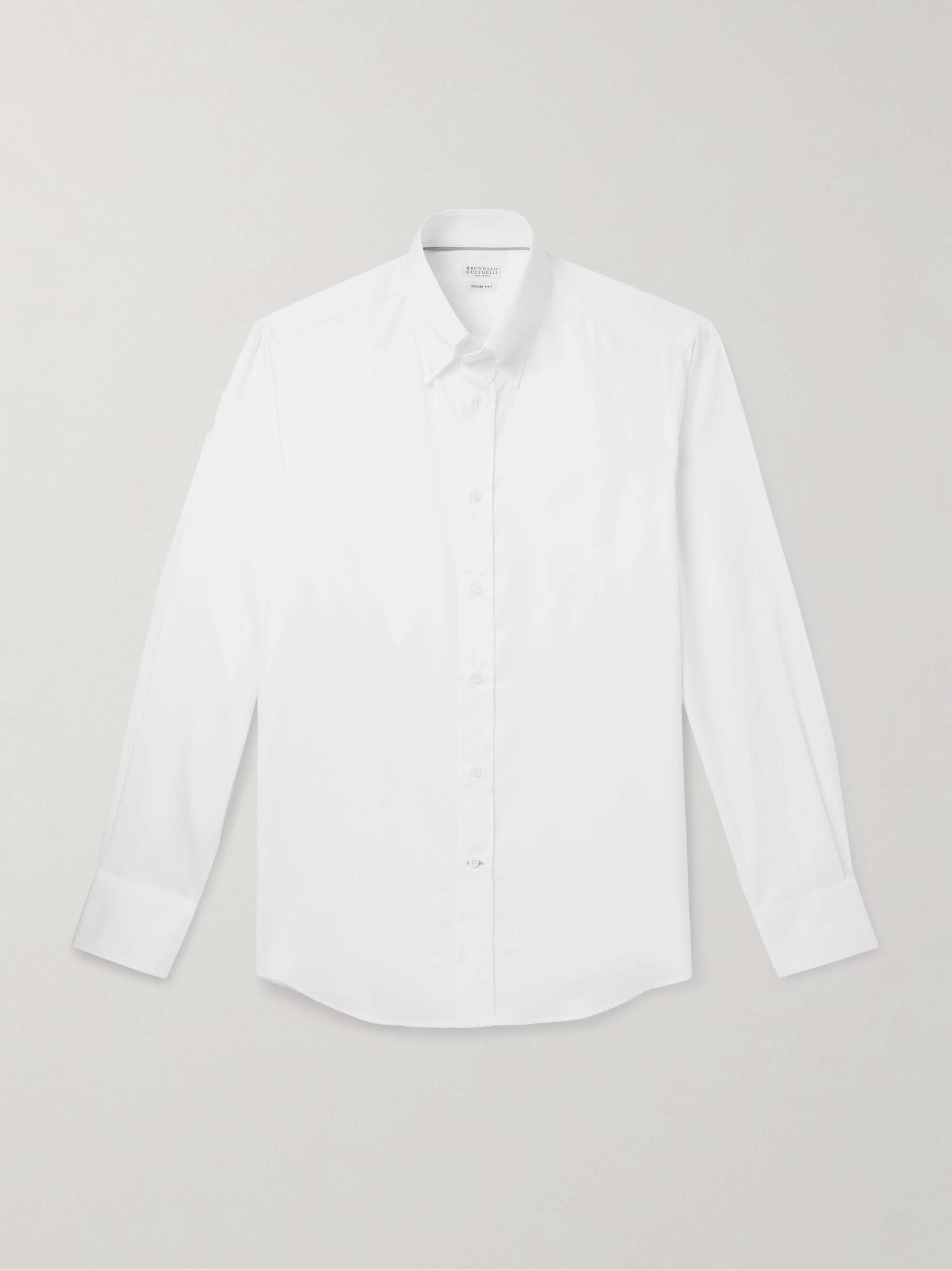 Slim-Fit Button-Down Collar Cotton-Twill Shirt view