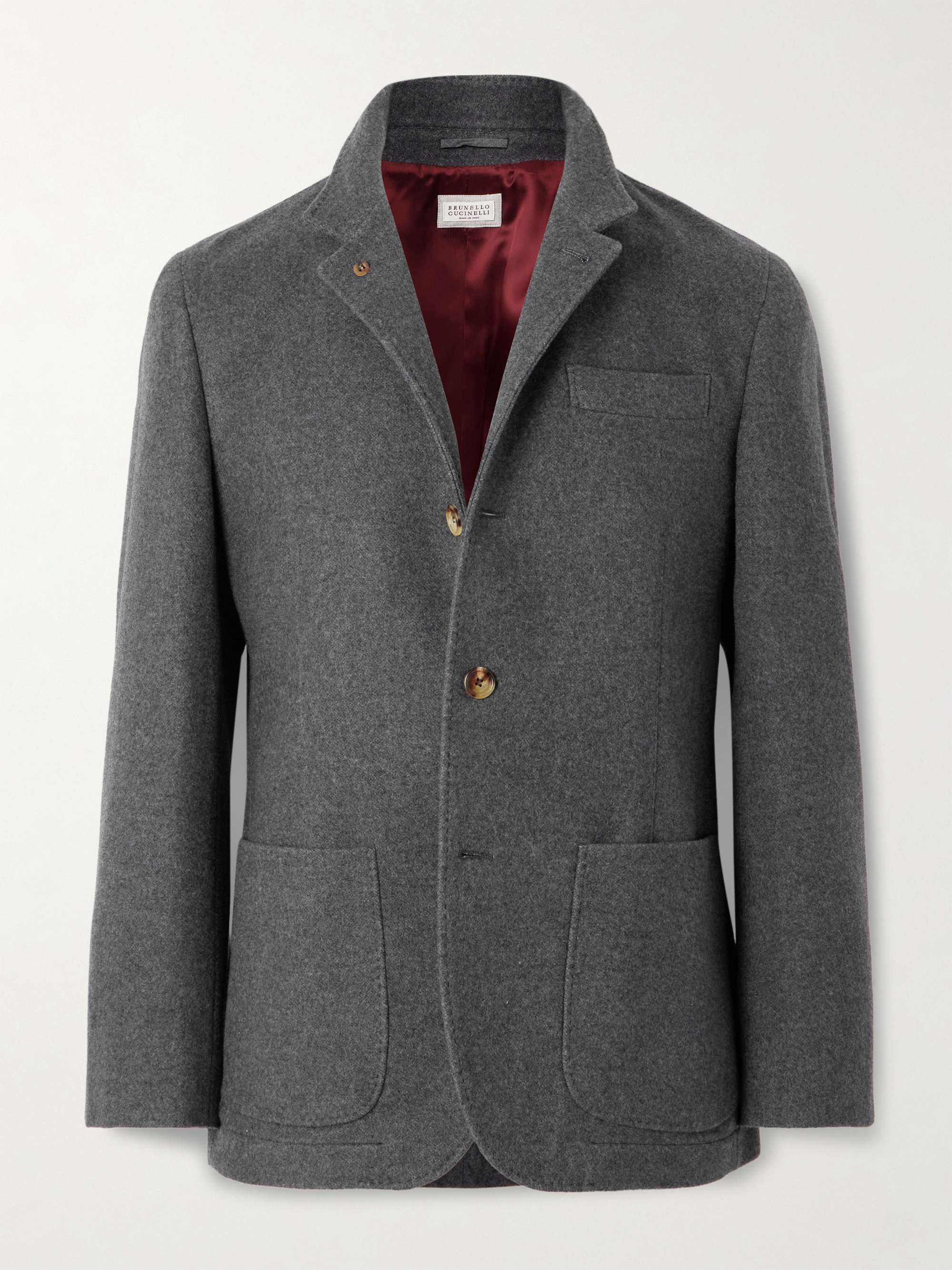 Unstructured Brushed-Cashmere Blazer view