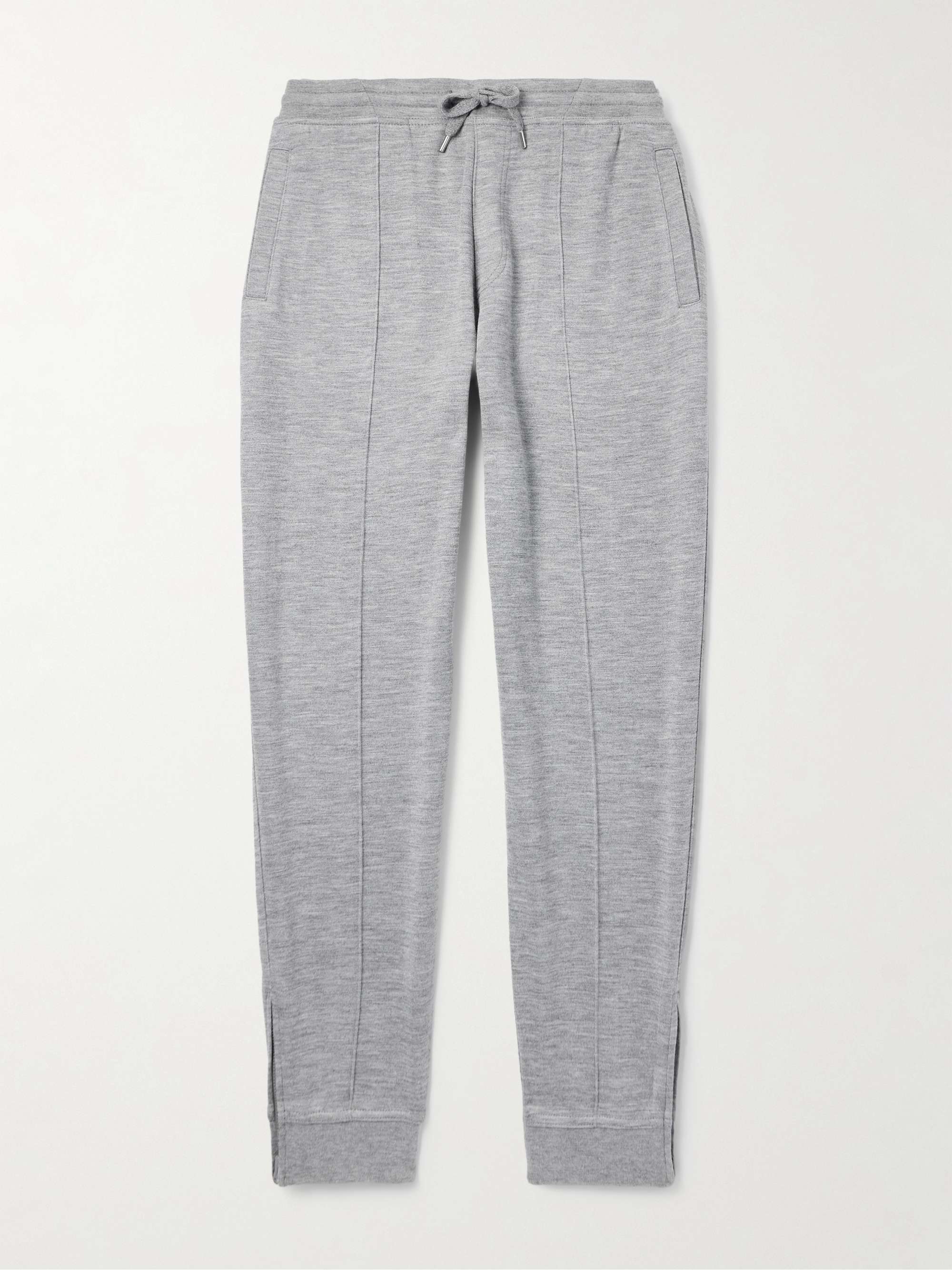 Tapered Pleated Cashmere-Blend Jersey Sweatpants view