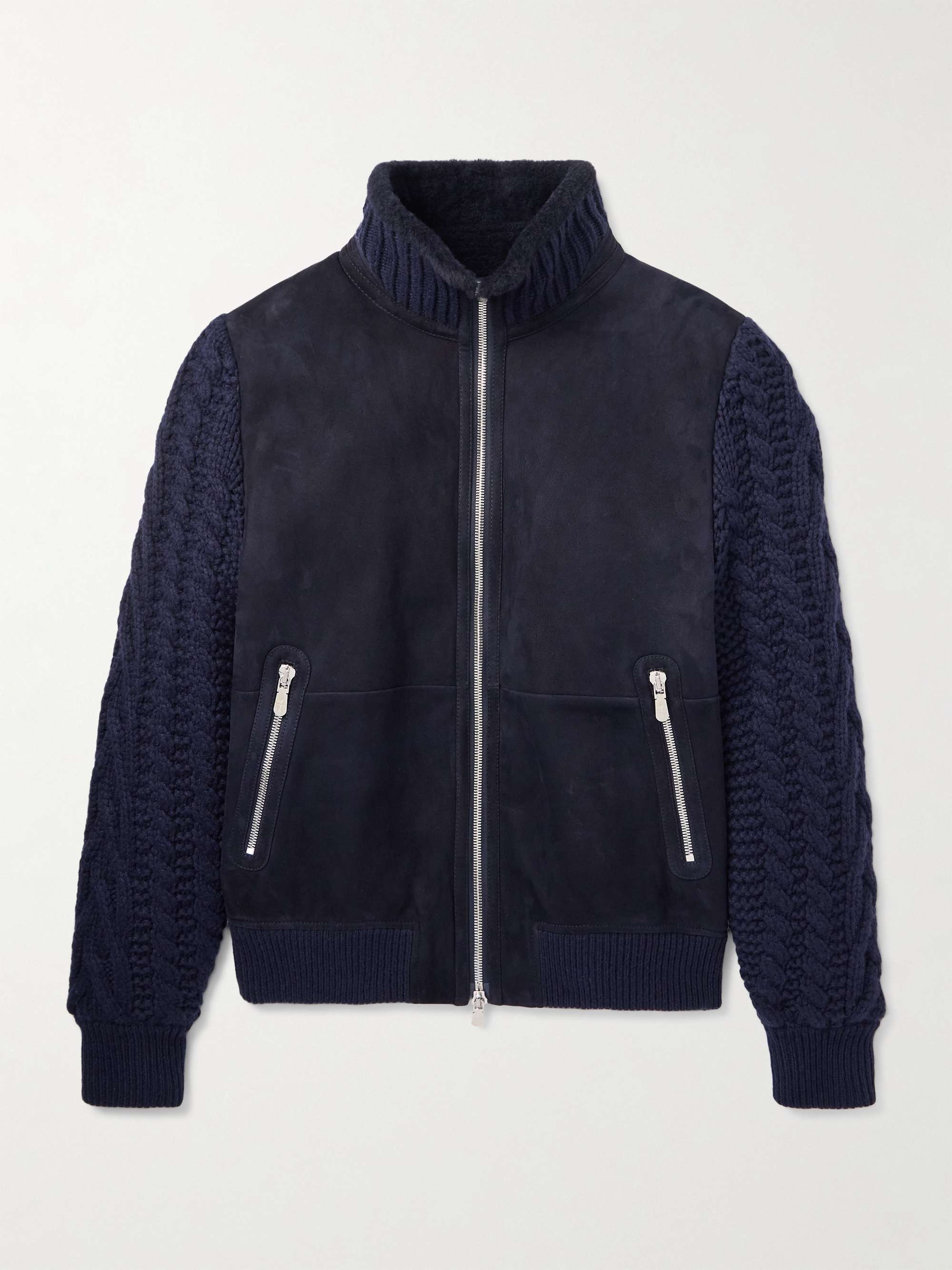 Shearling and Cable-Knit Cashmere Jacket view