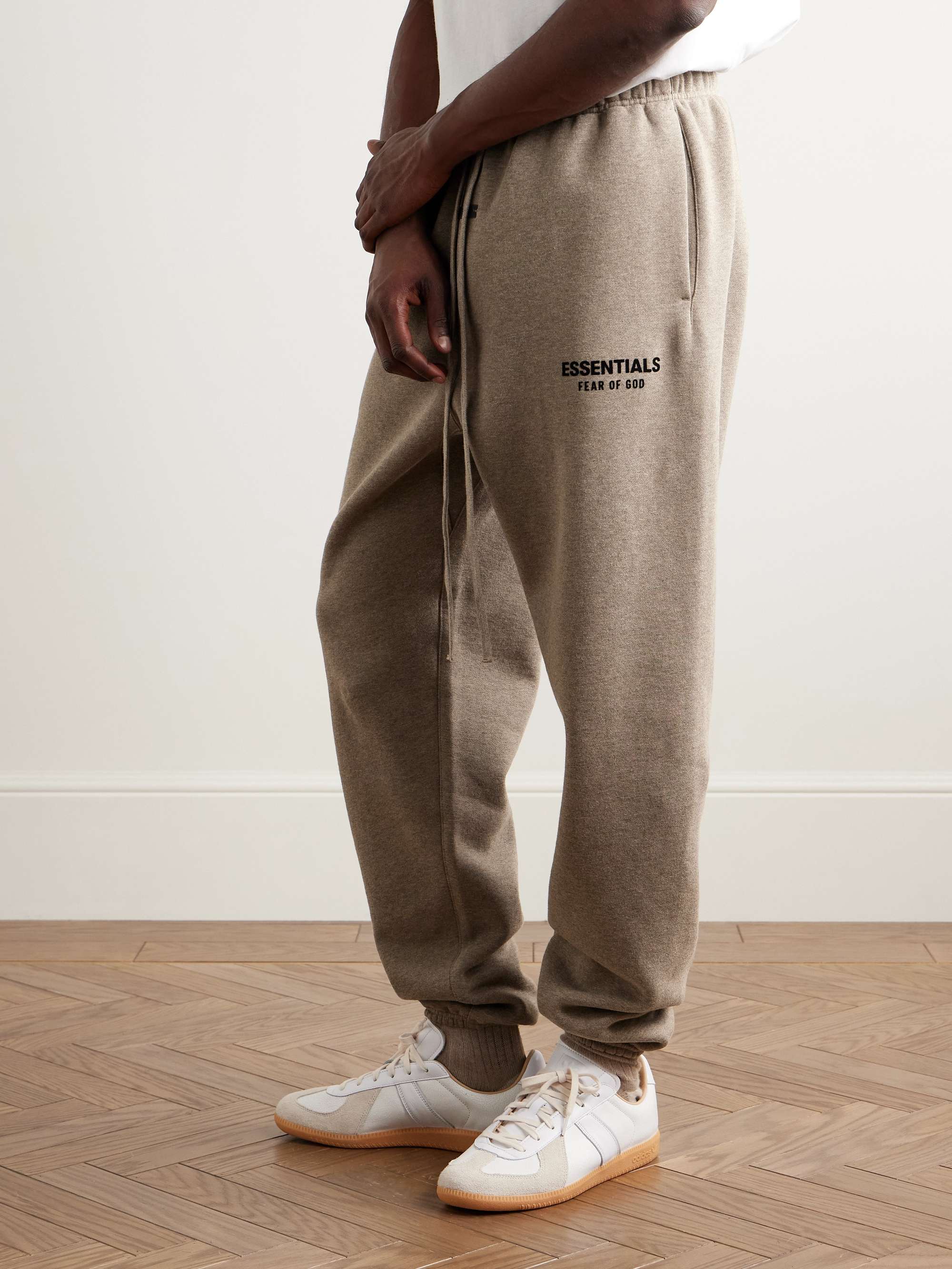 Tapered Logo-Appliquéd Cotton-Blend Jersey Sweatpants view