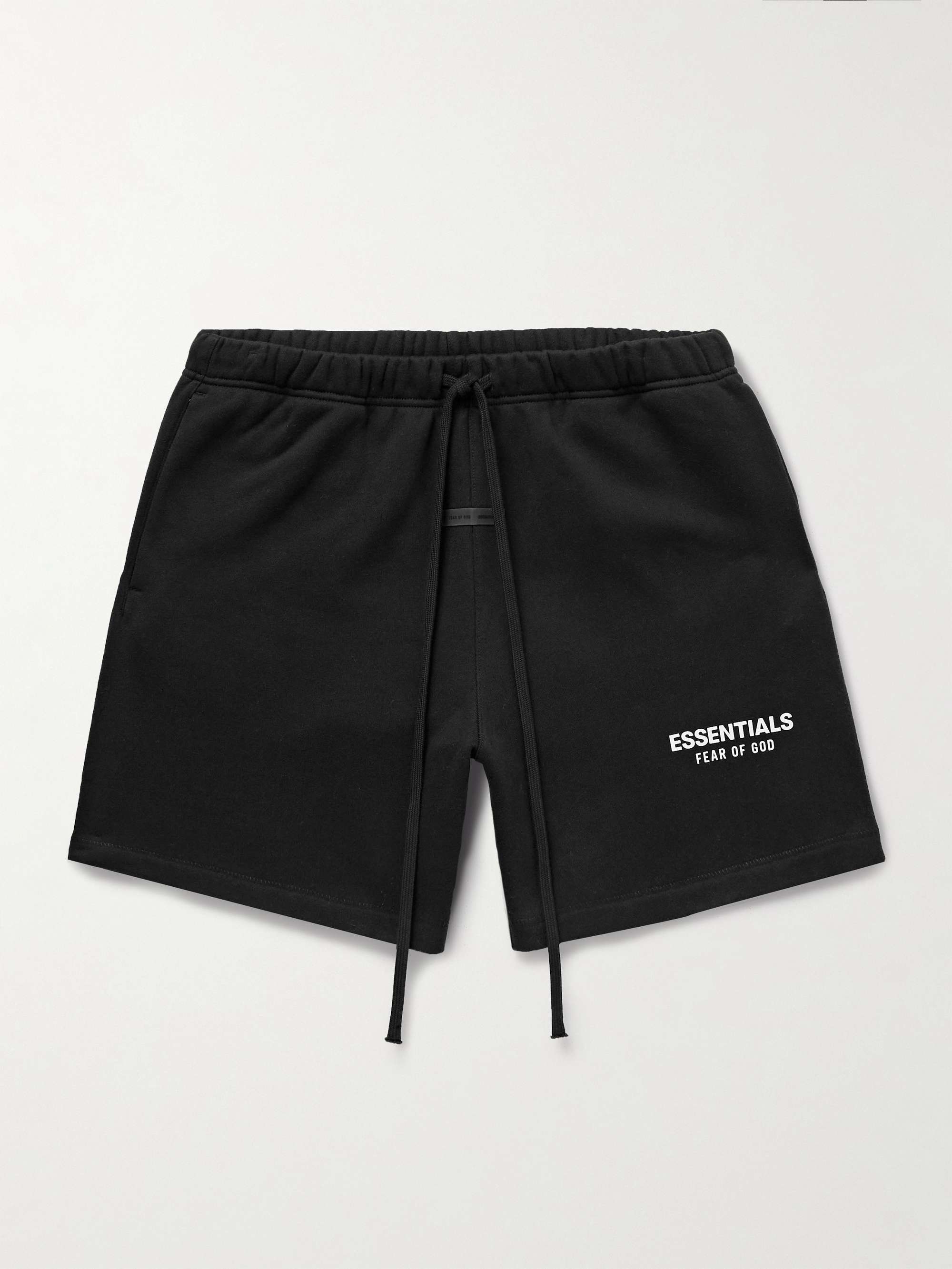 Straight-Leg Logo-Appliquéd Cotton-Blend Jersey Drawstring Shorts view