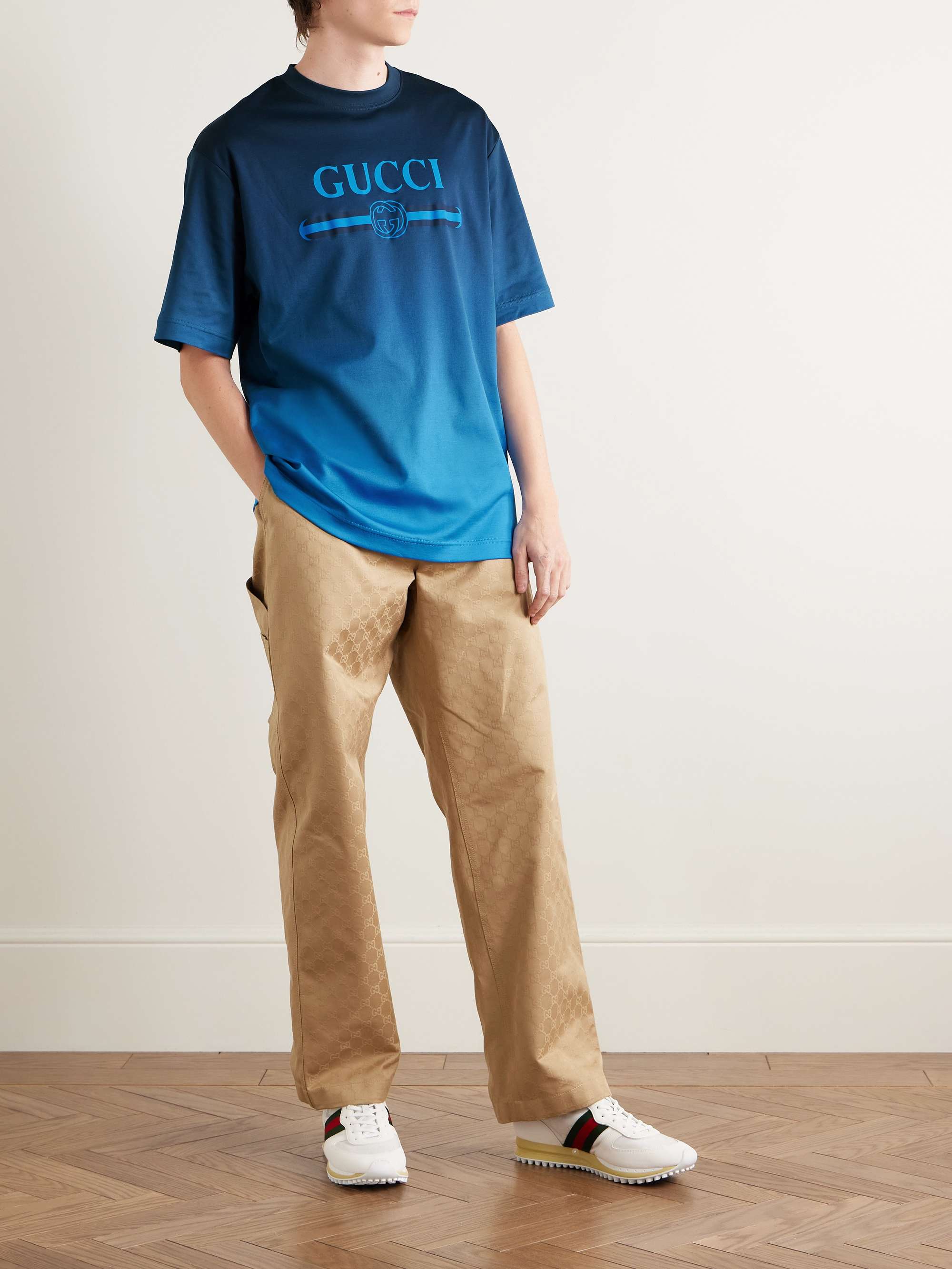 Ombré Logo-Print Cotton-Jersey T-Shirt view