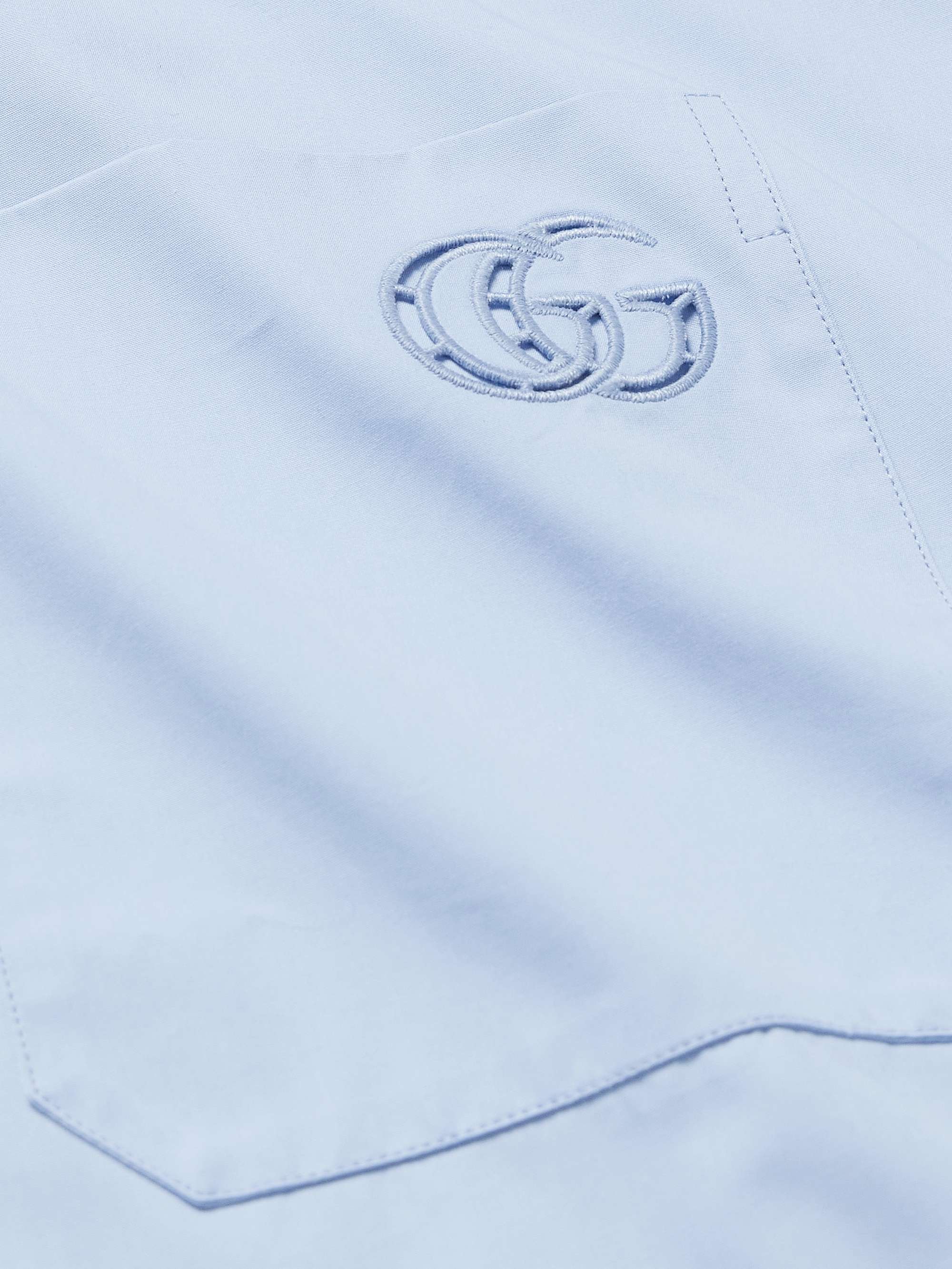 Logo-Embroidered Cotton-Poplin Shirt view