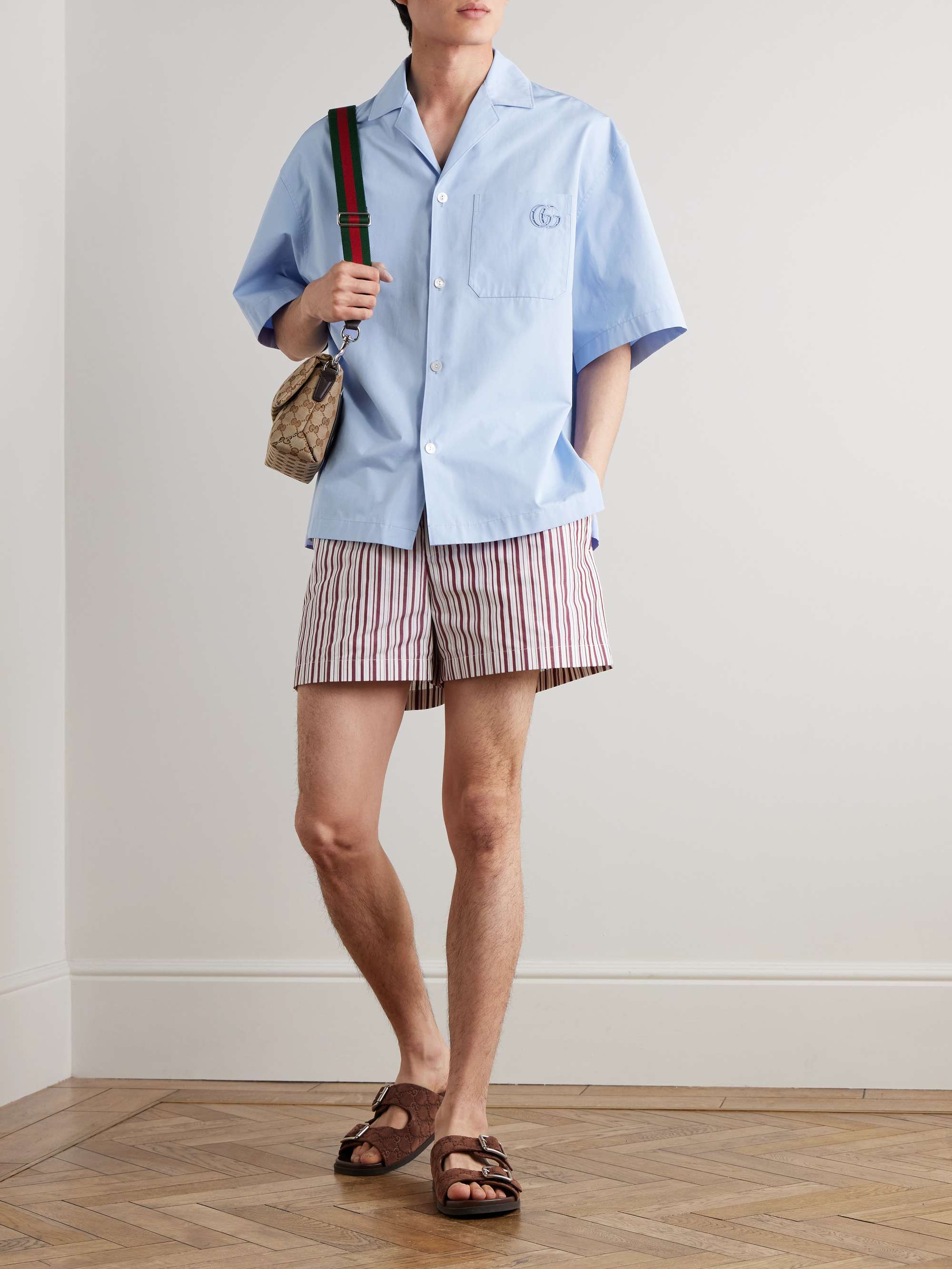 Logo-Embroidered Cotton-Poplin Shirt view
