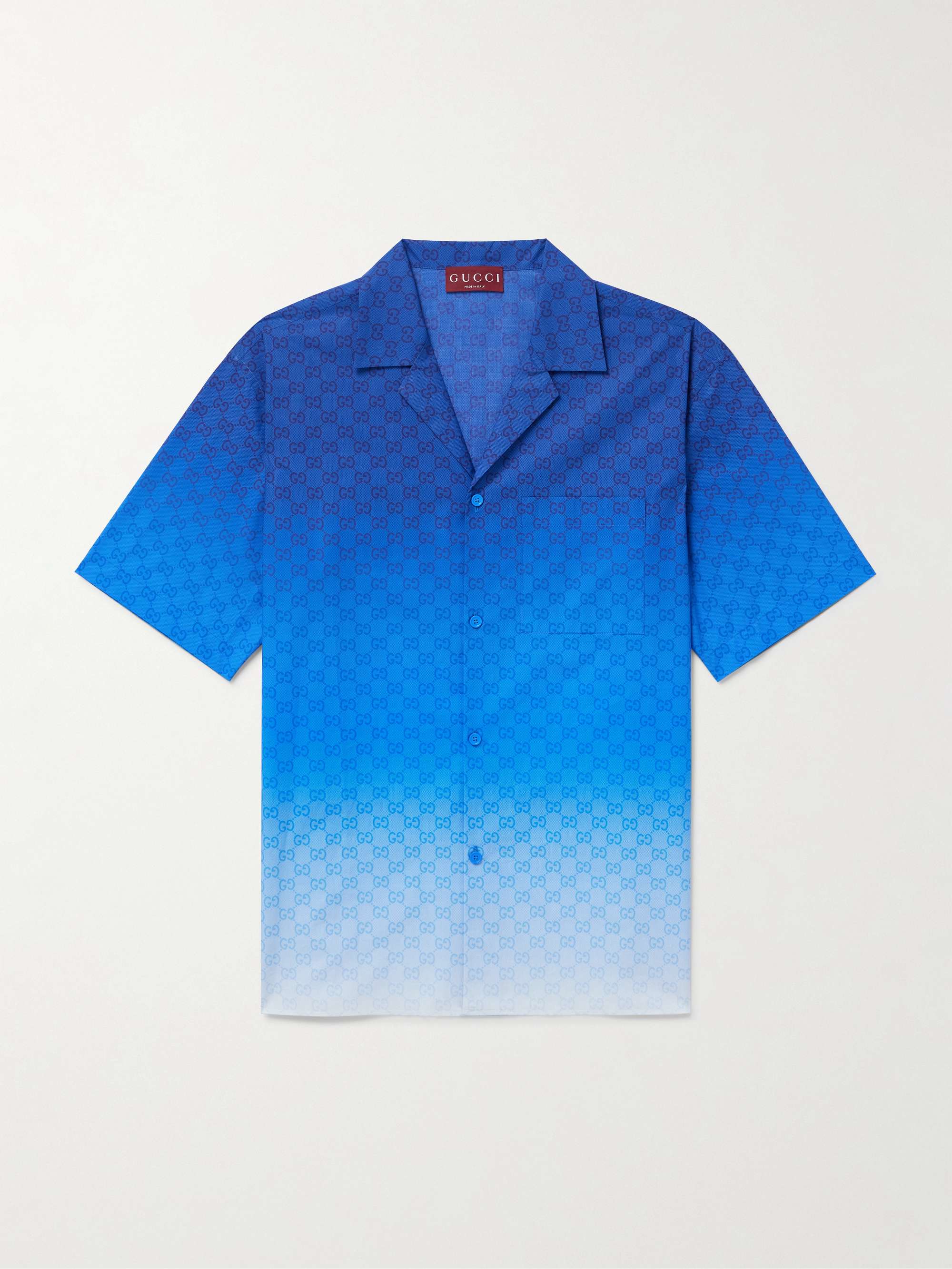Dégradé Logo-Print Cotton-Mesh Shirt view