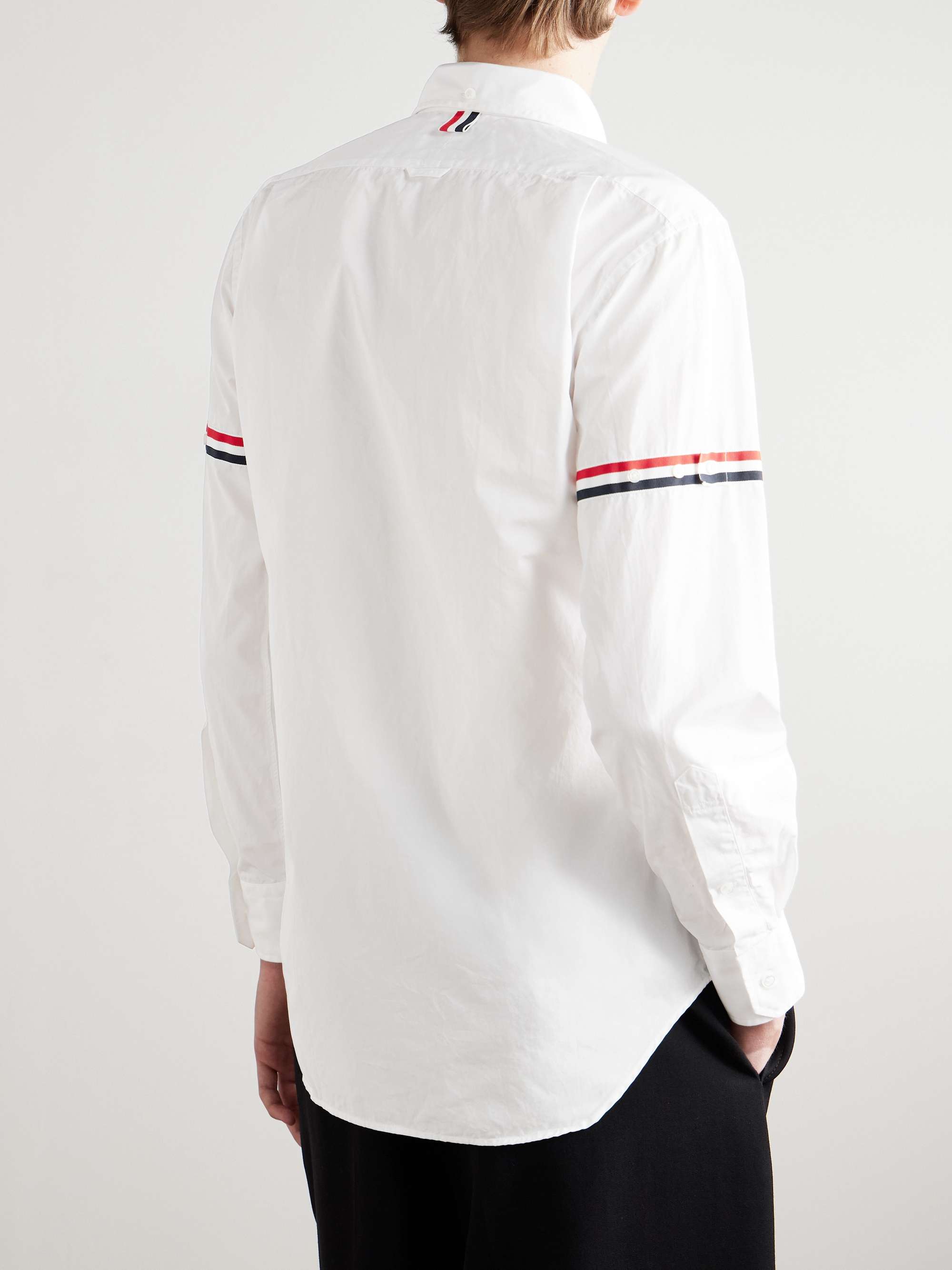Button-Down Collar Grosgrain-Trimmed Cotton-Poplin Shirt view