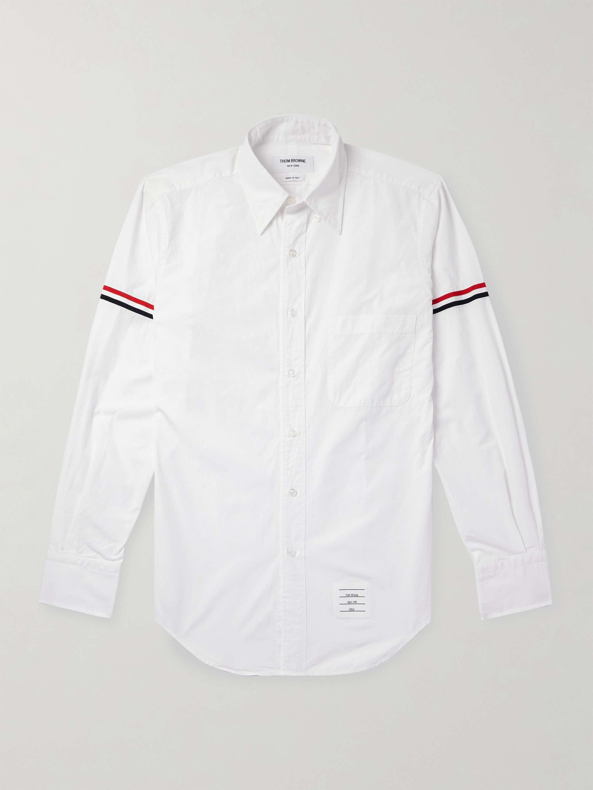 Button-Down Collar Grosgrain-Trimmed Cotton-Poplin Shirt view