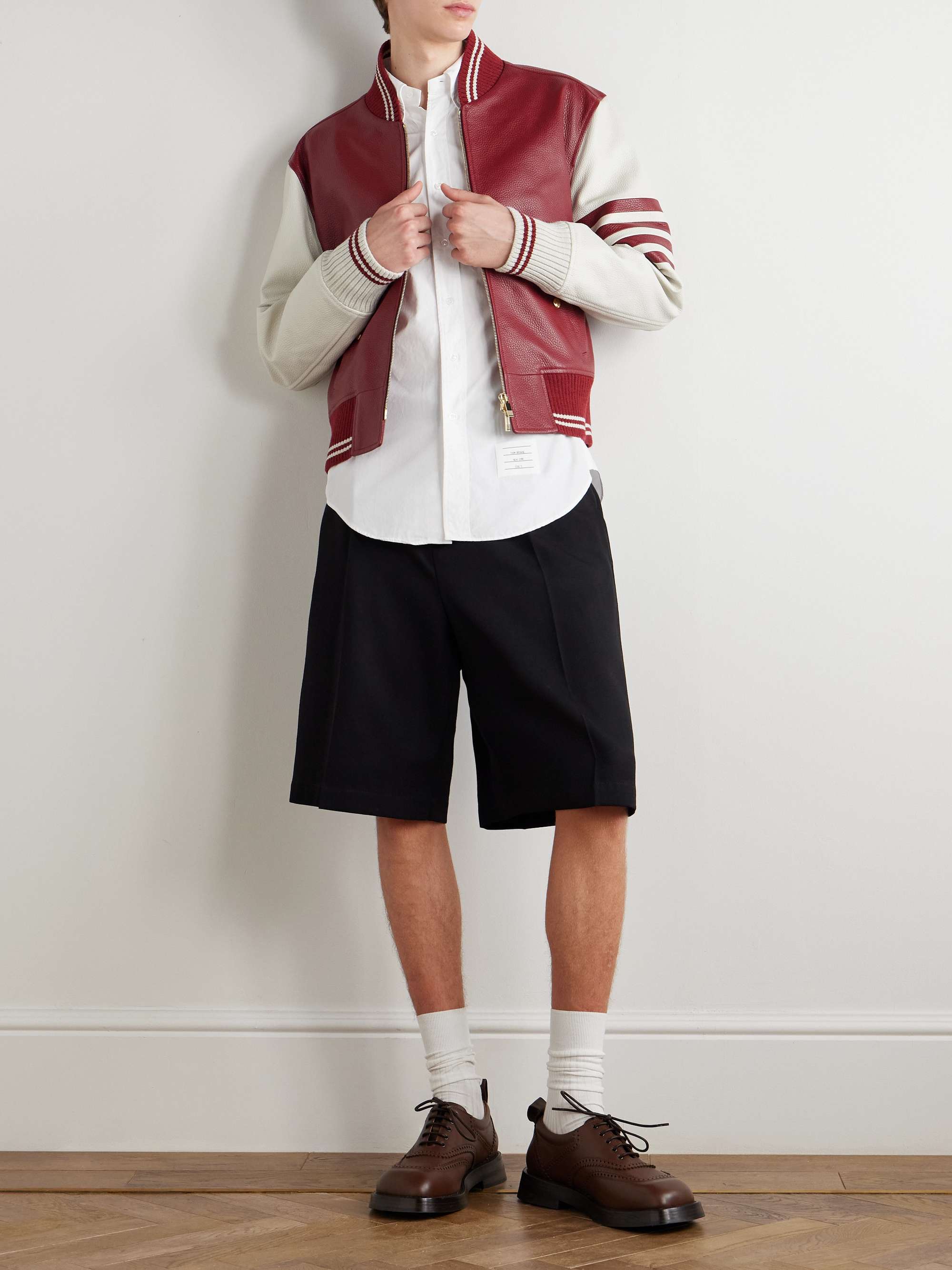 Button-Down Collar Grosgrain-Trimmed Cotton-Poplin Shirt view