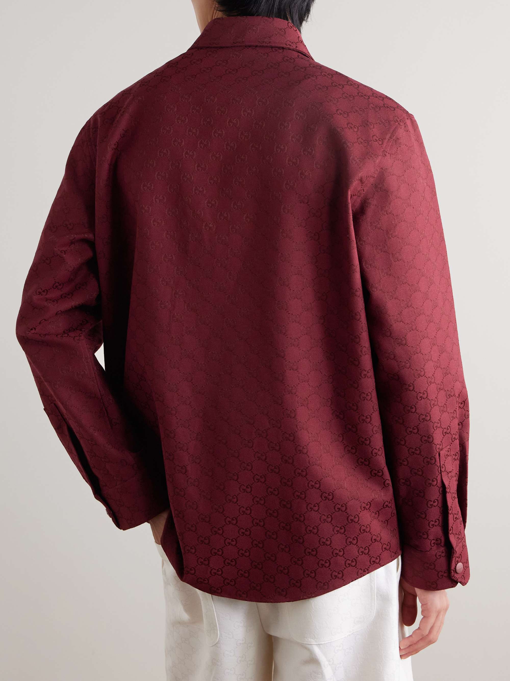 Monogrammed Cotton-Blend Jacquard Shirt view