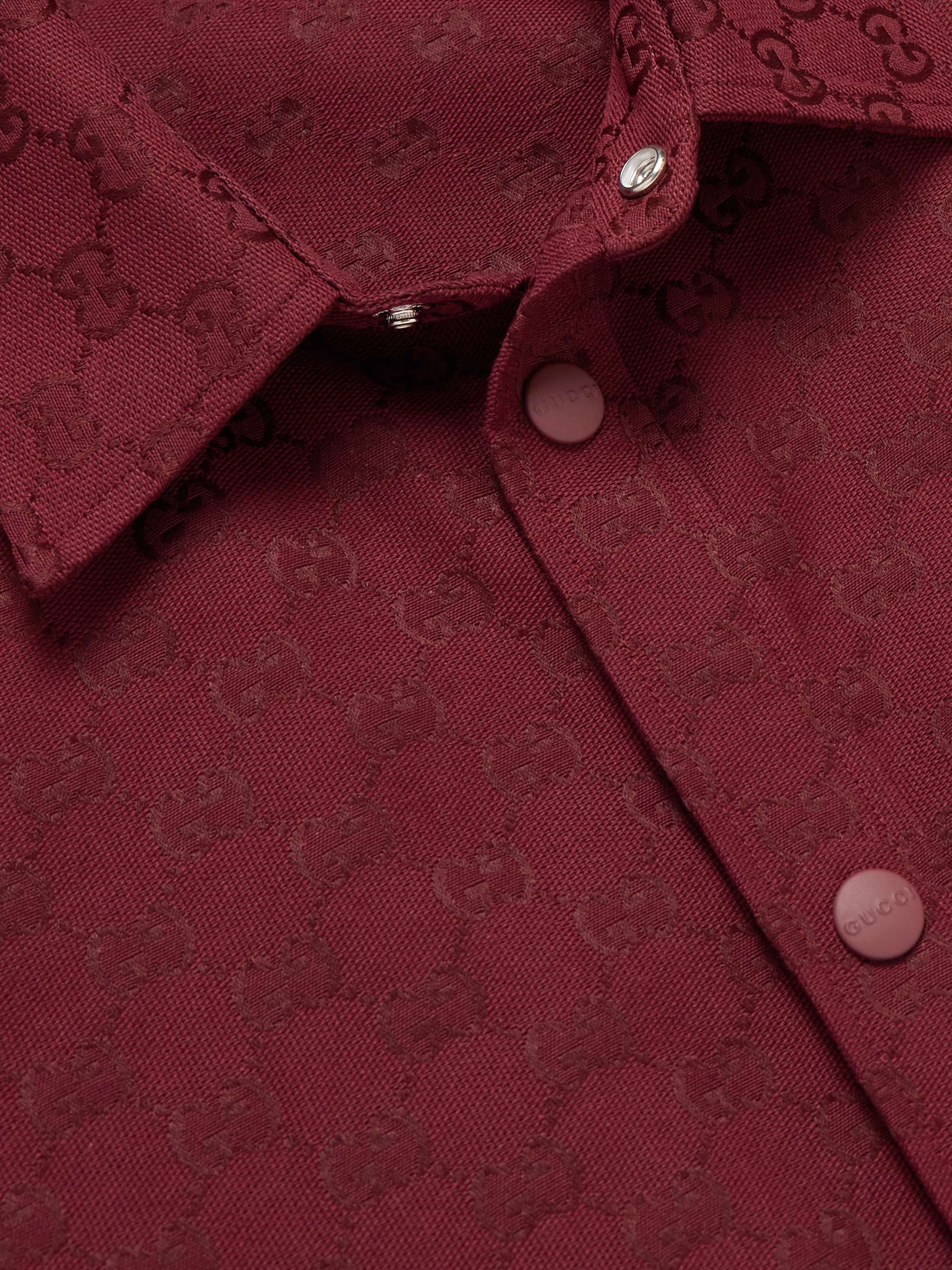 Monogrammed Cotton-Blend Jacquard Shirt view