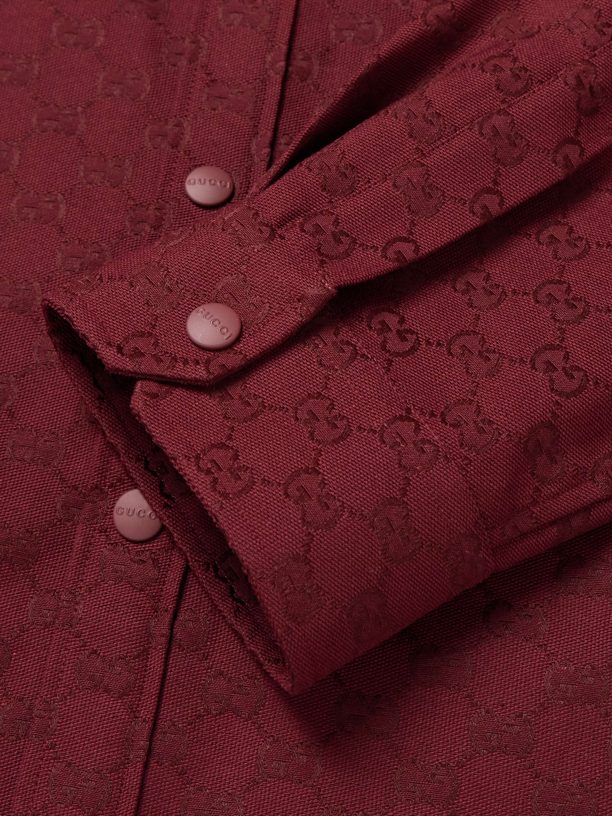 Monogrammed Cotton-Blend Jacquard Shirt view