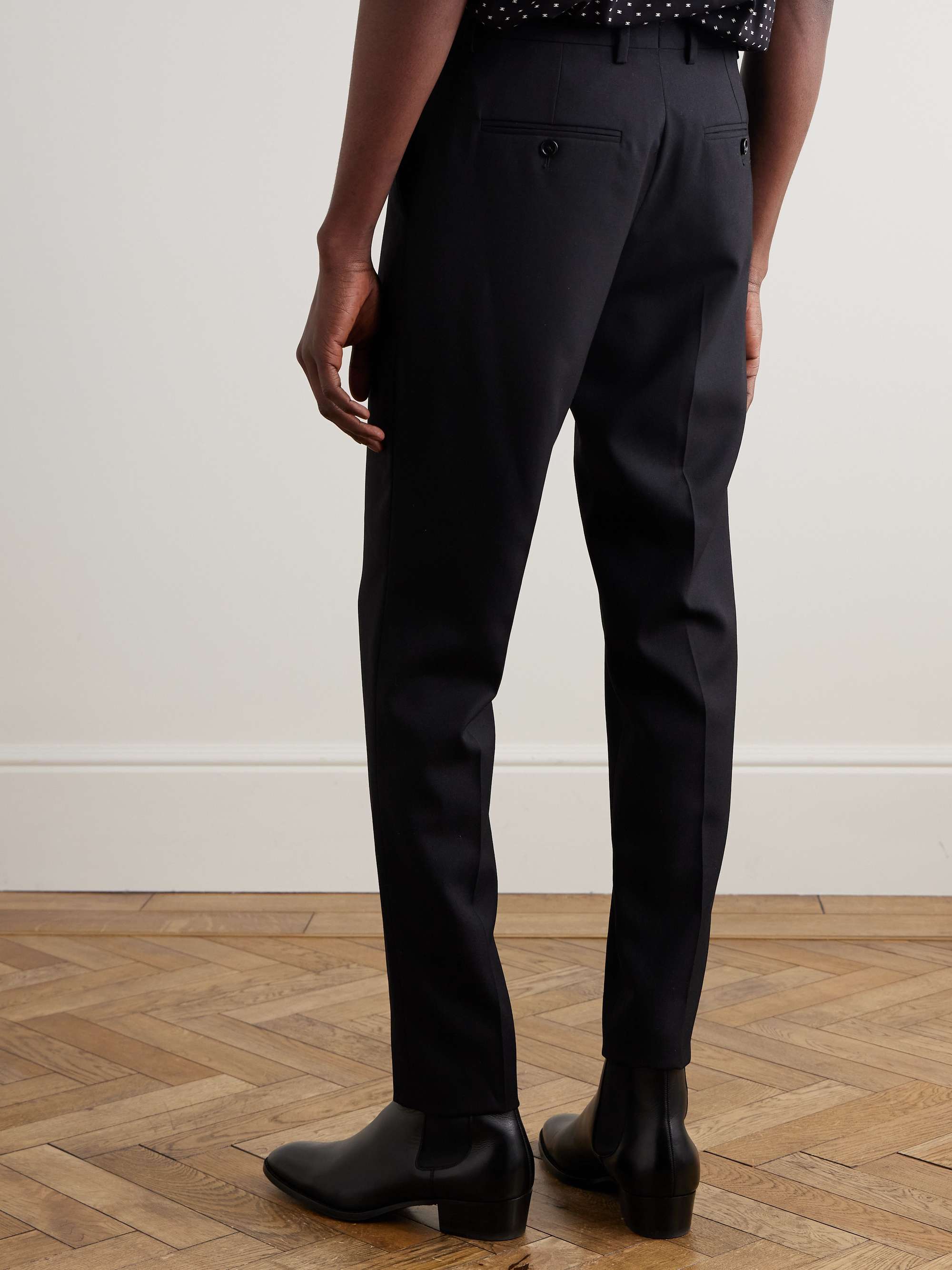 Slim-Fit Worsted Wool-Gabardine Suit Trousers view