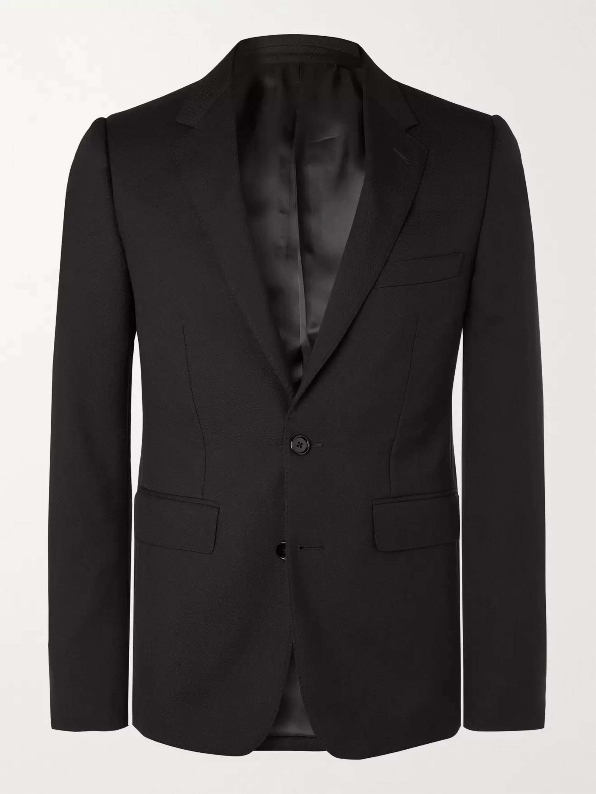 Slim-Fit Worsted Wool-Gabardine Suit Jacket view